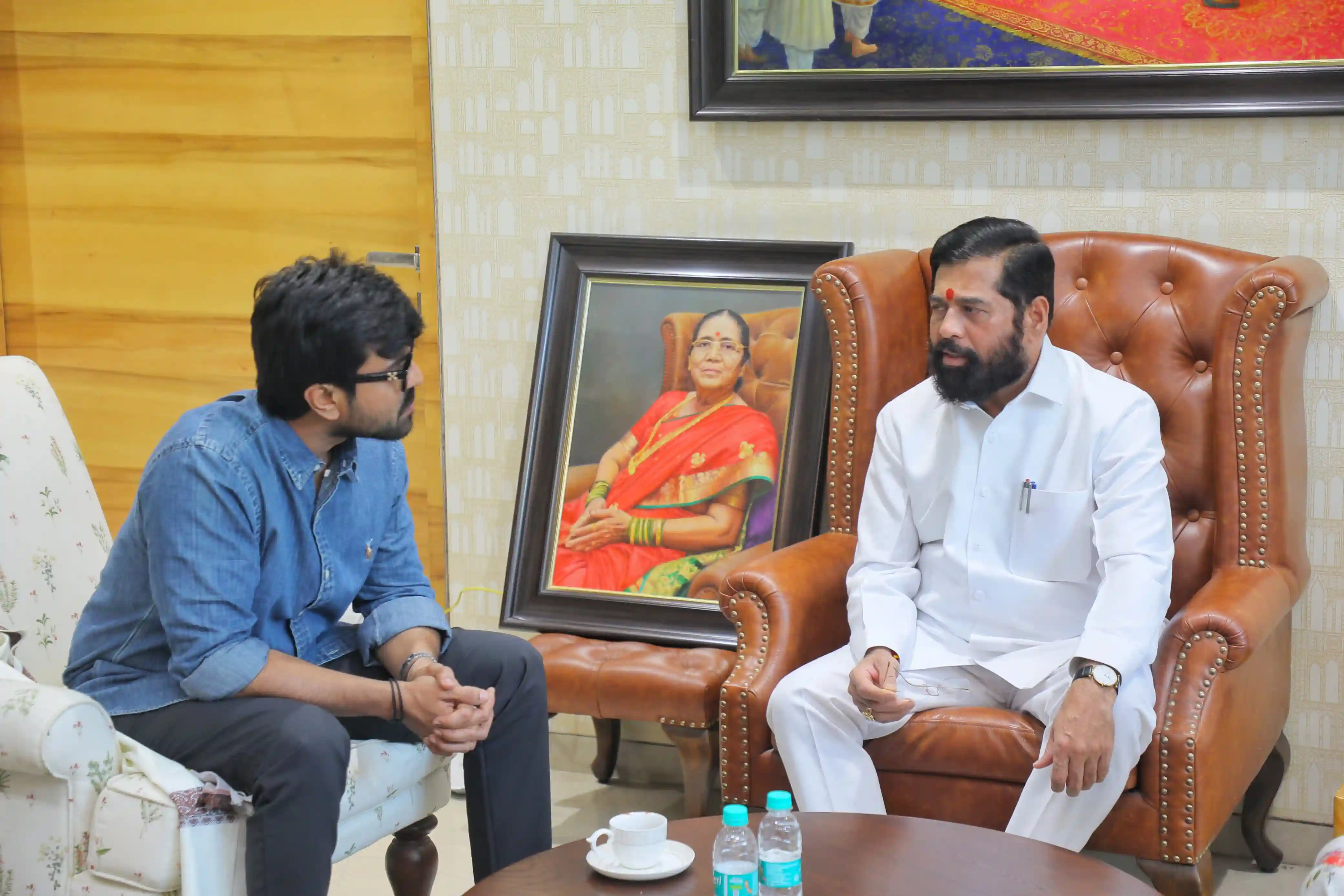 Ram Charan and Upasana meets Maharashtra CM Eknath Shinde in Mumbai