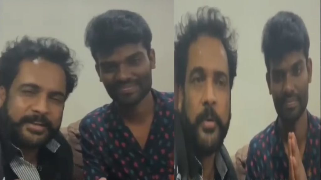 Sivaji with Pallavi Prasanth in instagram live after releasing from police custody