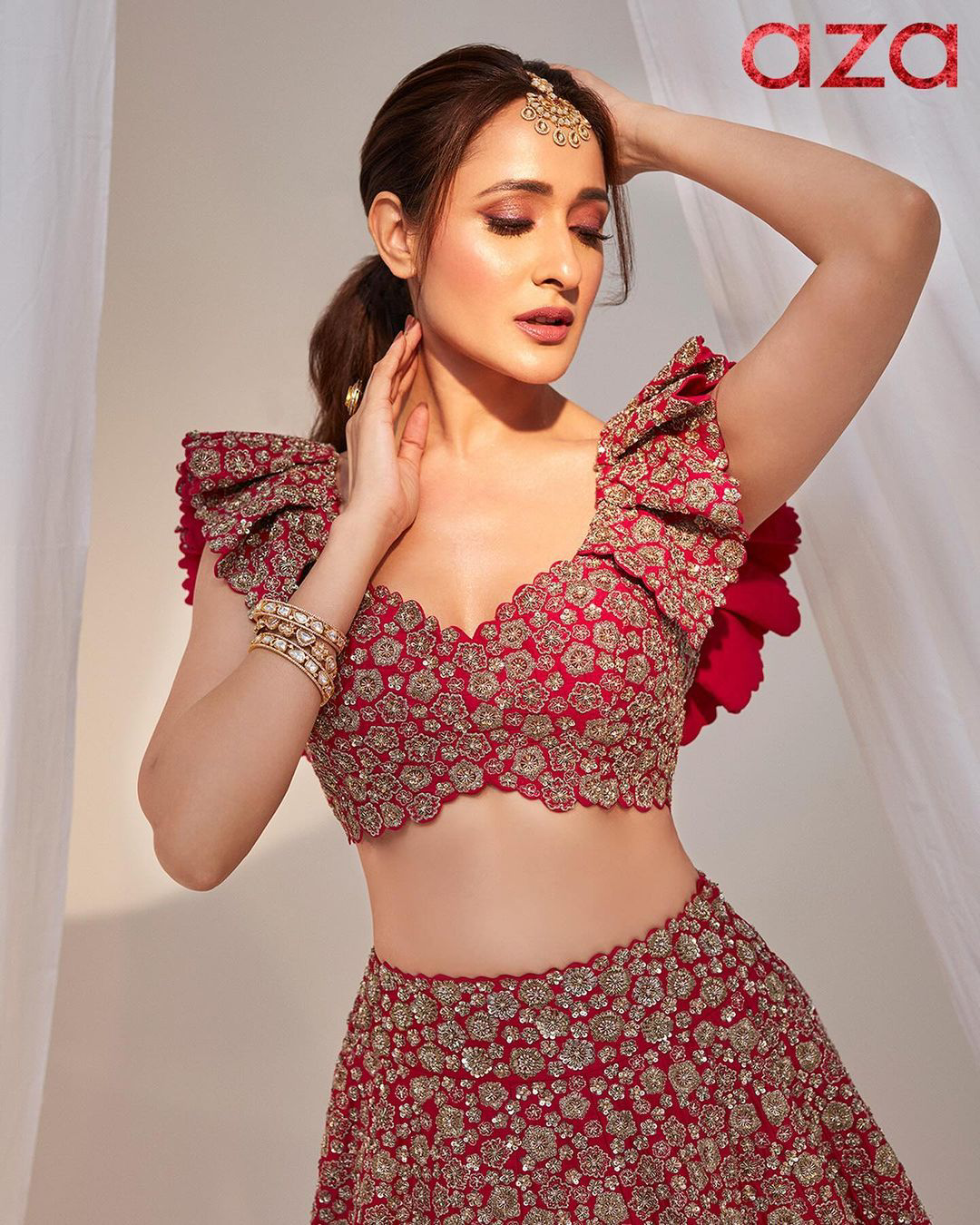 Tollywood Heroine Pragya Jaiswal latest photoshoot for magazine cover