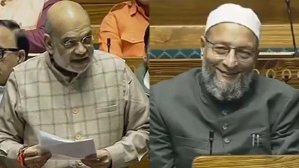 amit shah satire on owaisi for his smile amid criminal code bills discussion