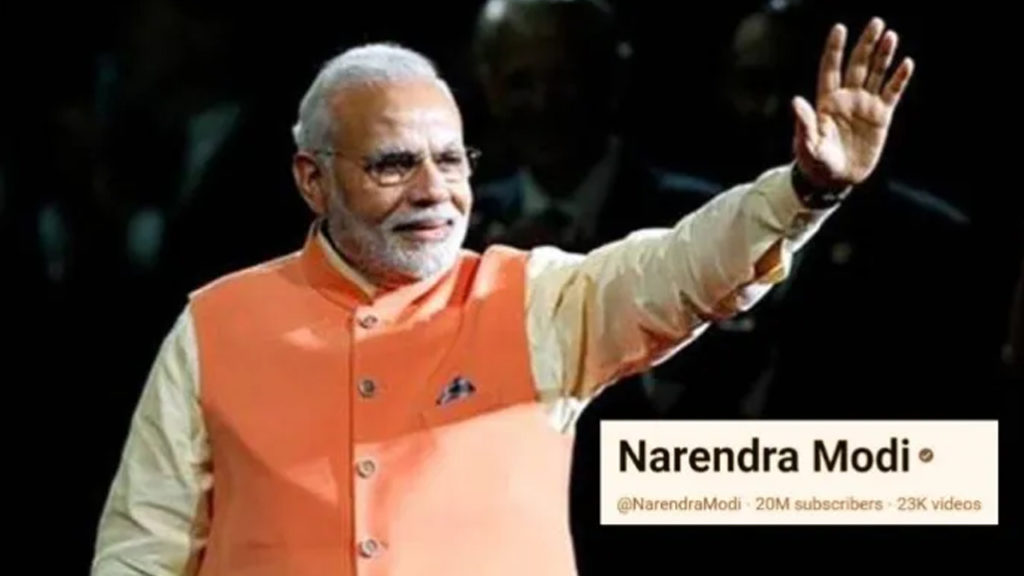 pm modi crossed 2 crore subscribers on youtube