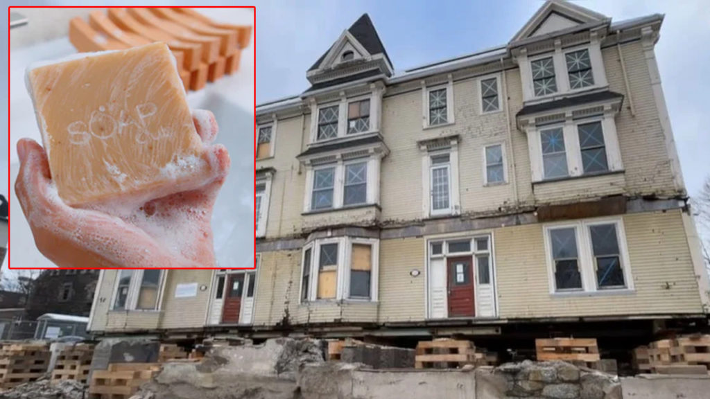 3 floor hotel was moved to a new location with help soap bars