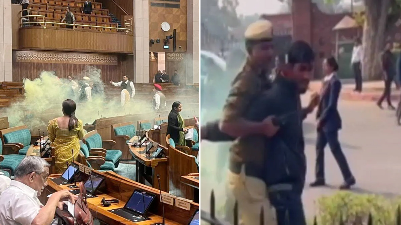 Security breach in Lok Sabha: పార్లమెంటుపై ఆరుగురు దాడి చేస్తే ఐదుగురు పట్టుబడ్డారు.. అందరి ఫోన్లతో ఒకరు పరారి Security breach in Lok Sabha: పార్లమెంటుపై ఆరుగురు దాడి చేస్తే ఐదుగురు పట్టుబడ్డారు.. అందరి ఫోన్లతో ఒకరు పరారి