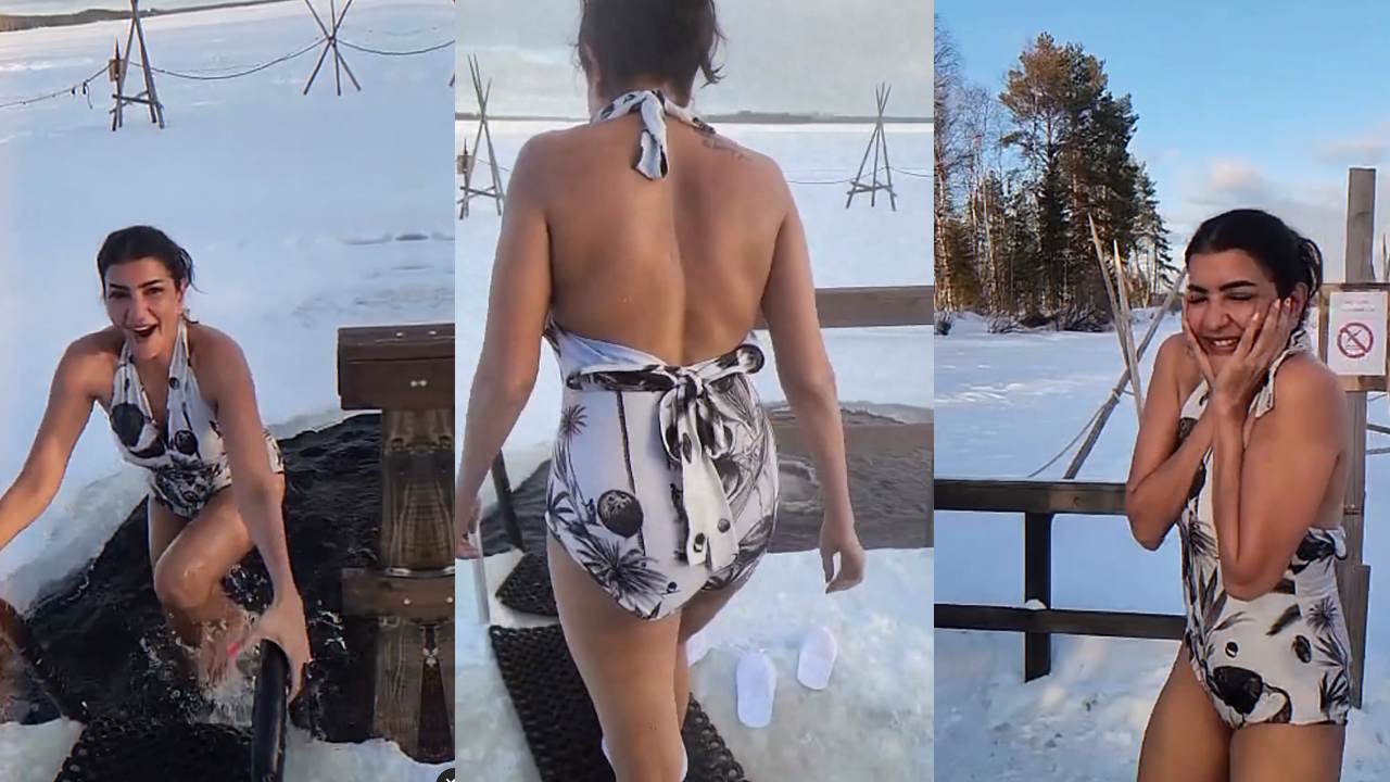Manchu Lakshmi : మంచులో బికినీలో మంచులక్ష్మి స్నానం.. వైరల్ అవుతున్న వీడియో..