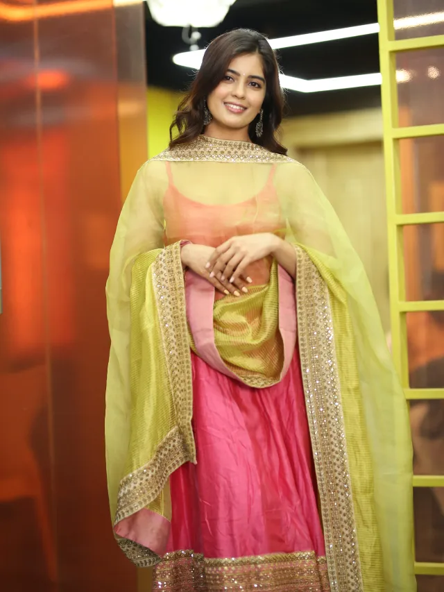 Amritha Aiyer Cute Looks in Hanuman Movie Promotions
