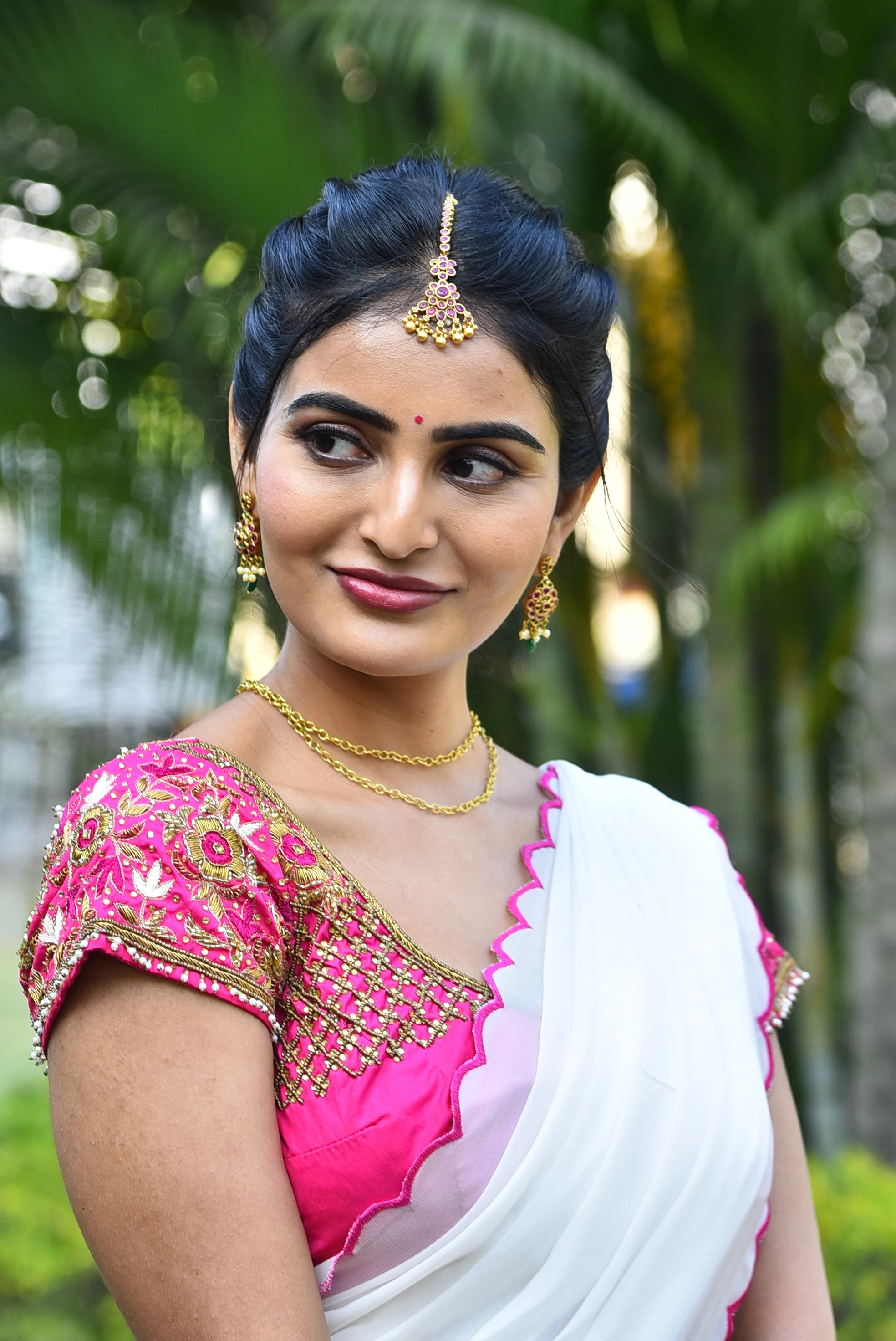 Ananya Nagalla saree photos at srikakulam sherlock holmes movie first look launch