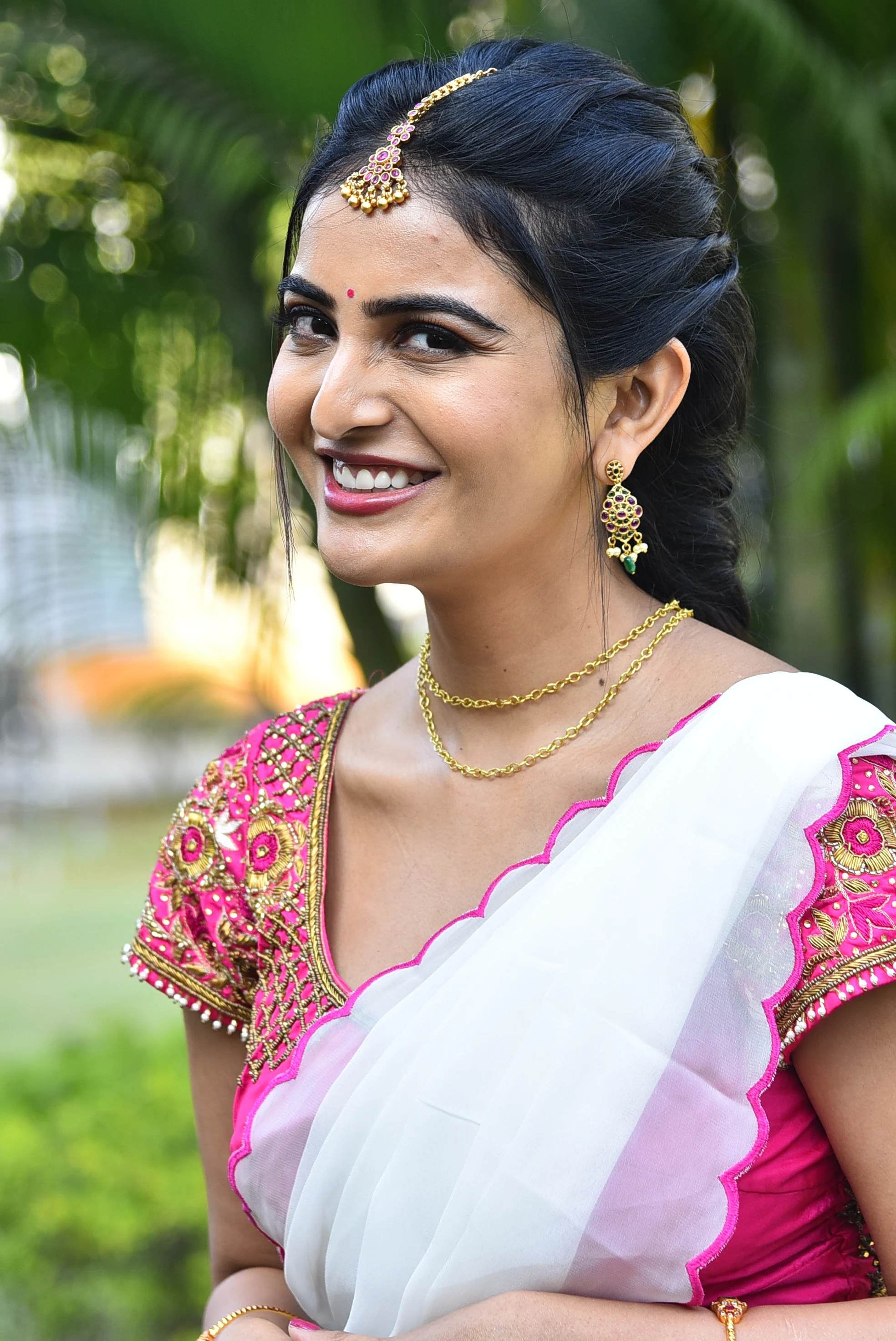 Ananya Nagalla saree photos at srikakulam sherlock holmes movie first look launch