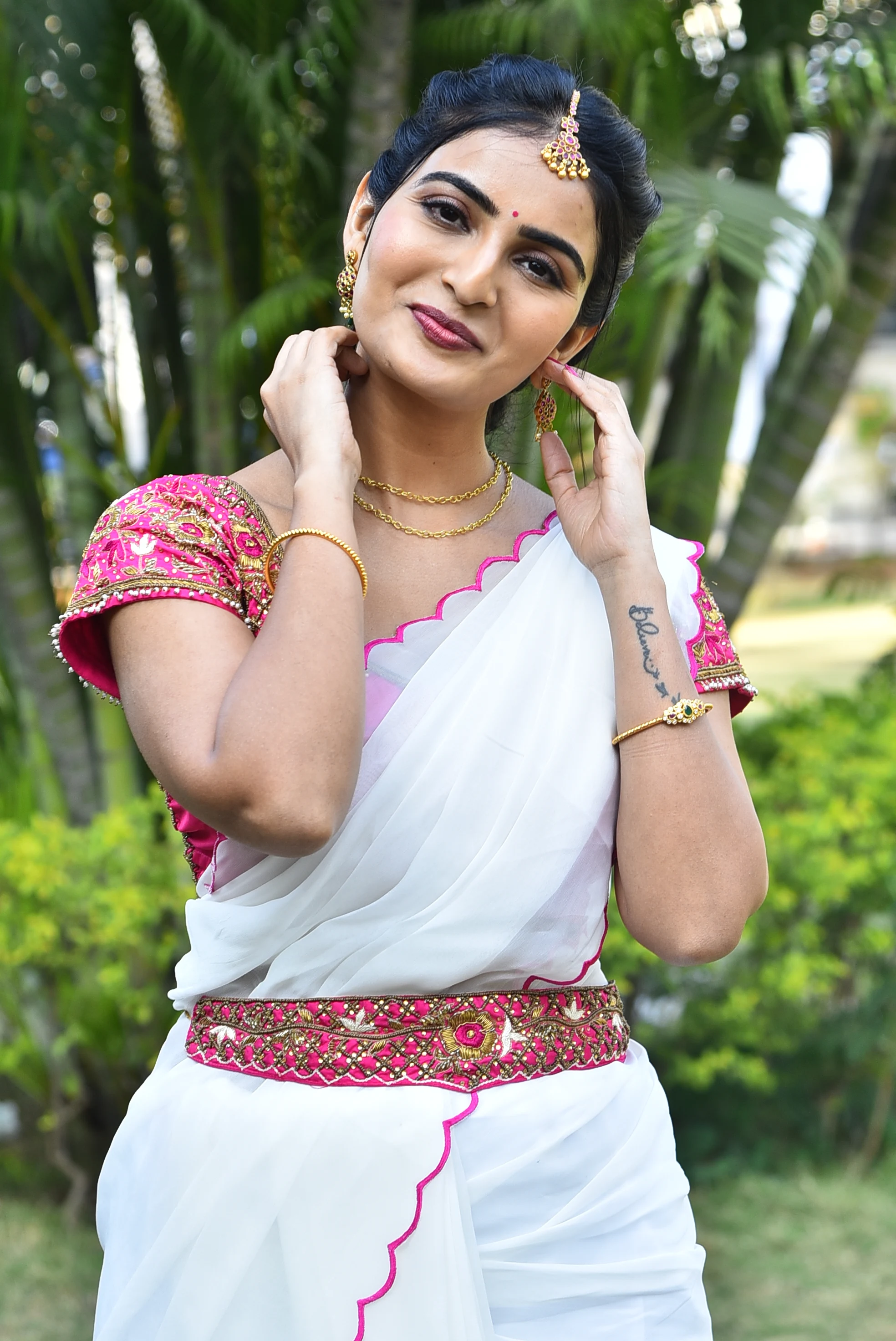 Ananya Nagalla saree photos at srikakulam sherlock holmes movie first look launch