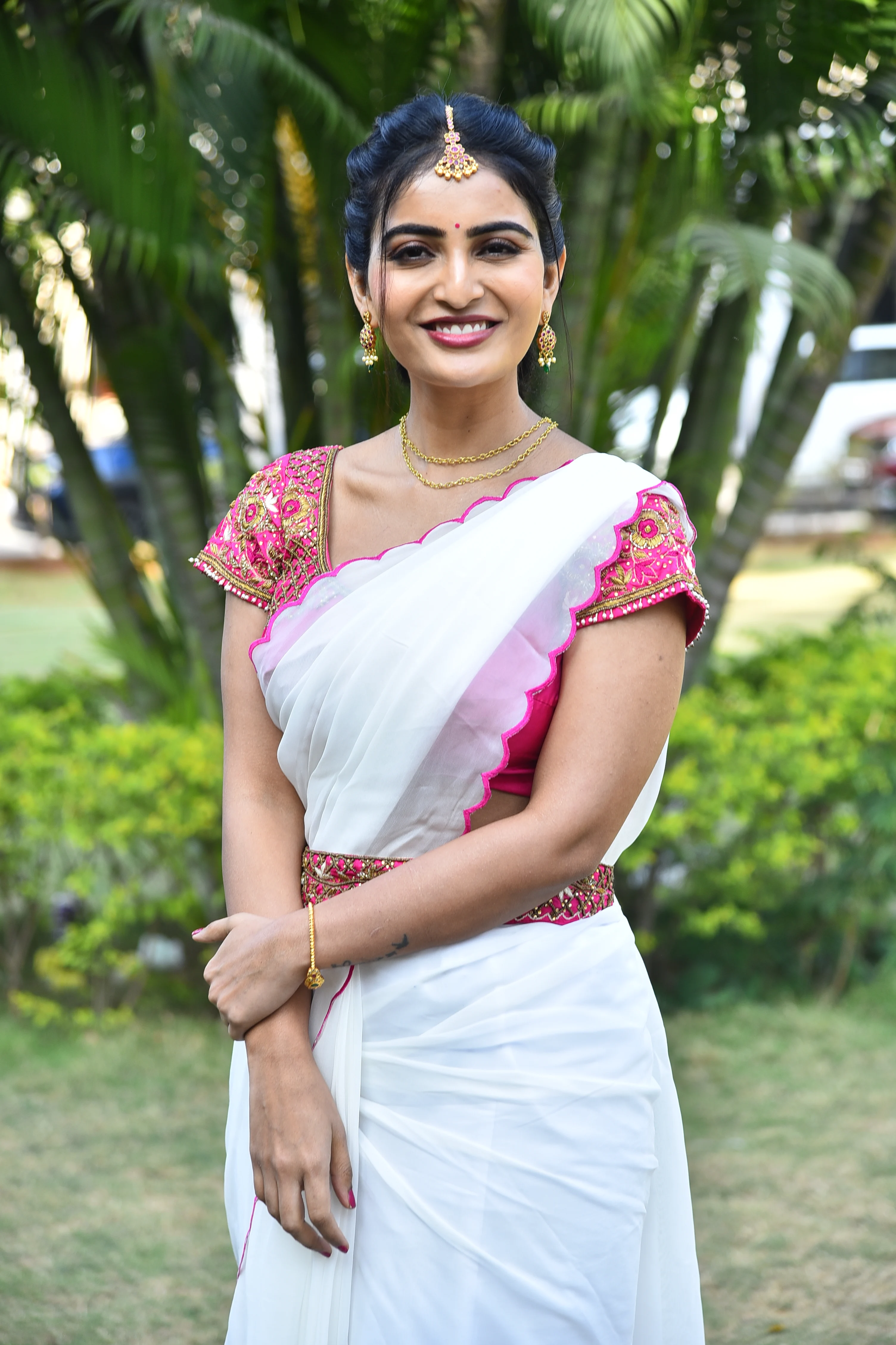 Ananya Nagalla saree photos at srikakulam sherlock holmes movie first look launch