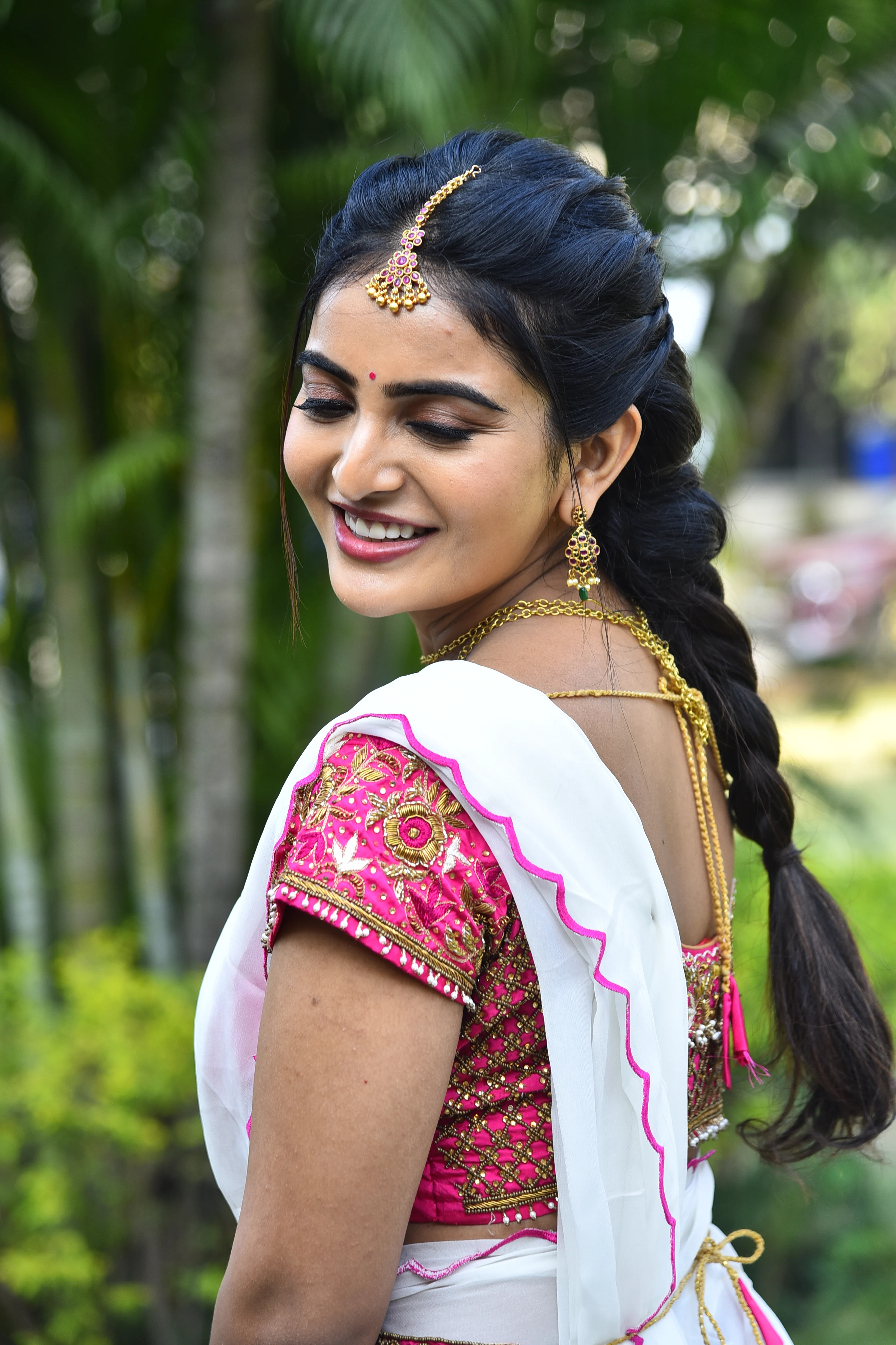 Ananya Nagalla saree photos at srikakulam sherlock holmes movie first look launch