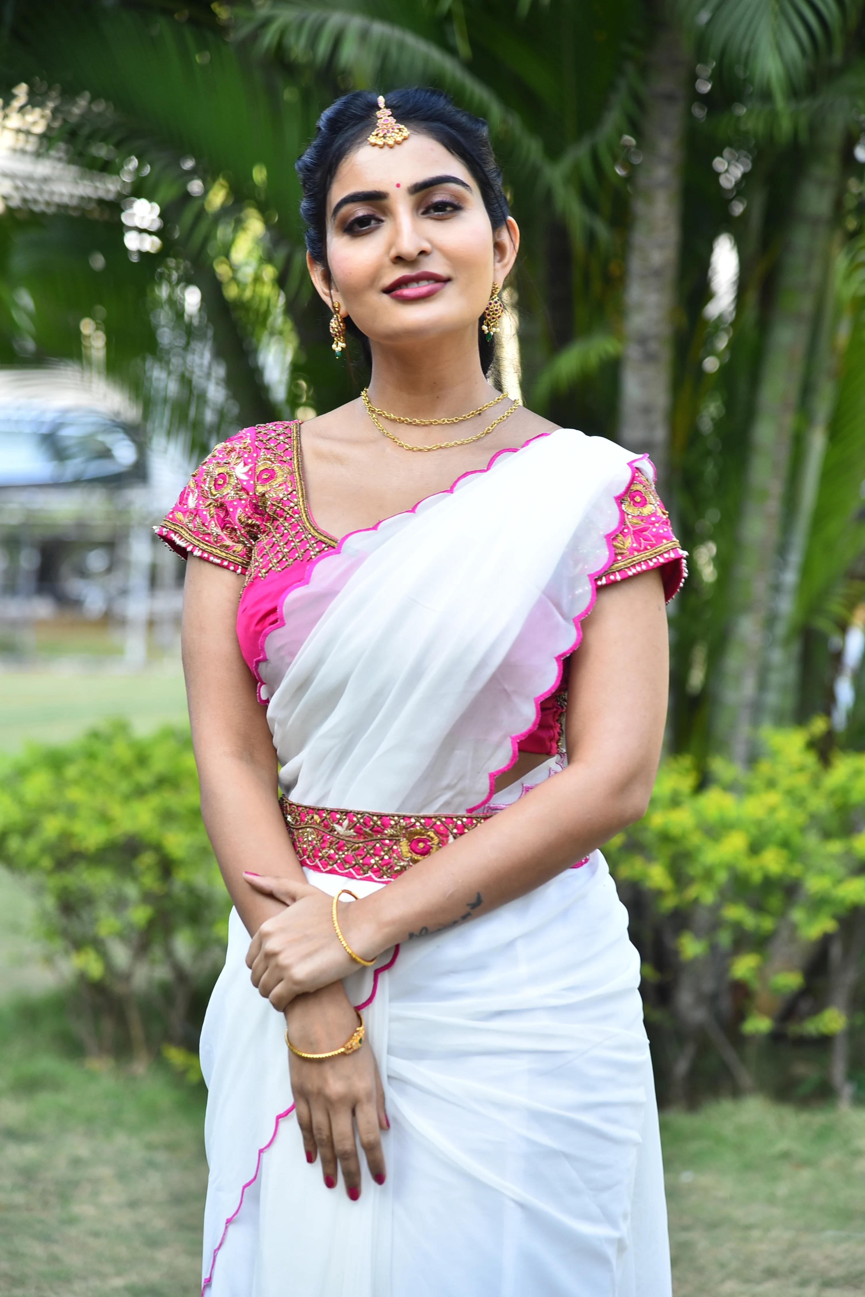 Ananya Nagalla saree photos at srikakulam sherlock holmes movie first look launch