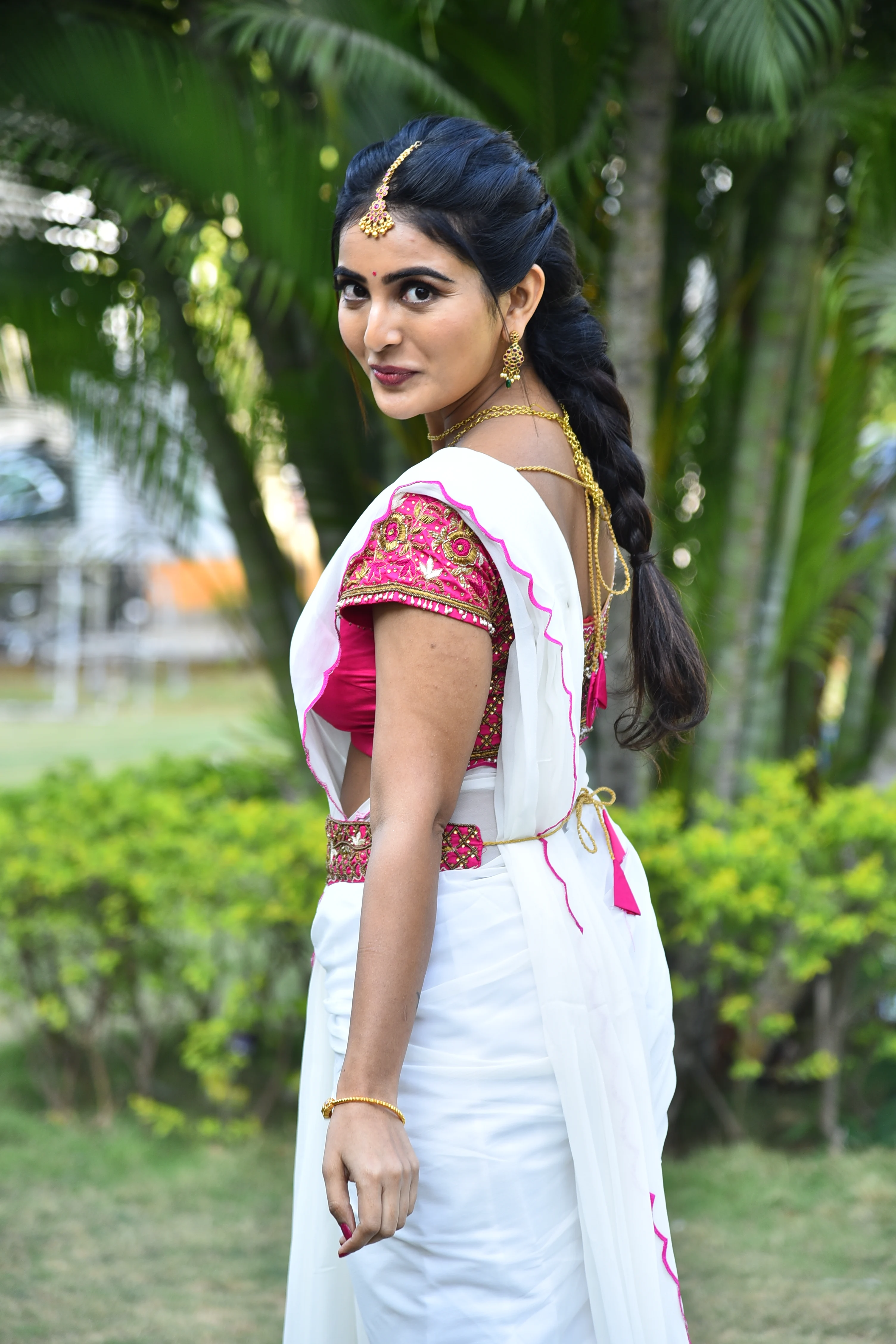 Ananya Nagalla saree photos at srikakulam sherlock holmes movie first look launch