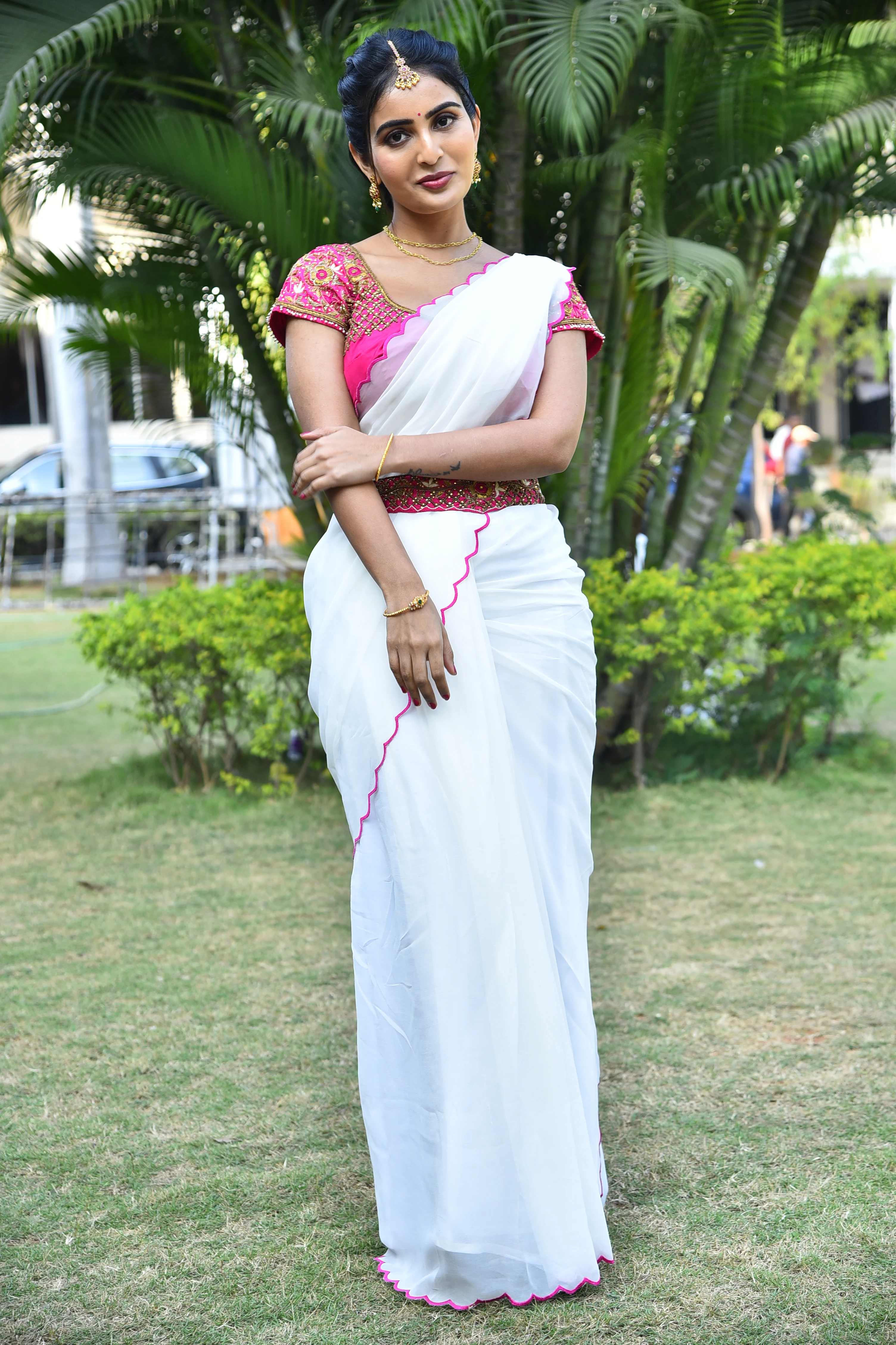 Ananya Nagalla saree photos at srikakulam sherlock holmes movie first look launch