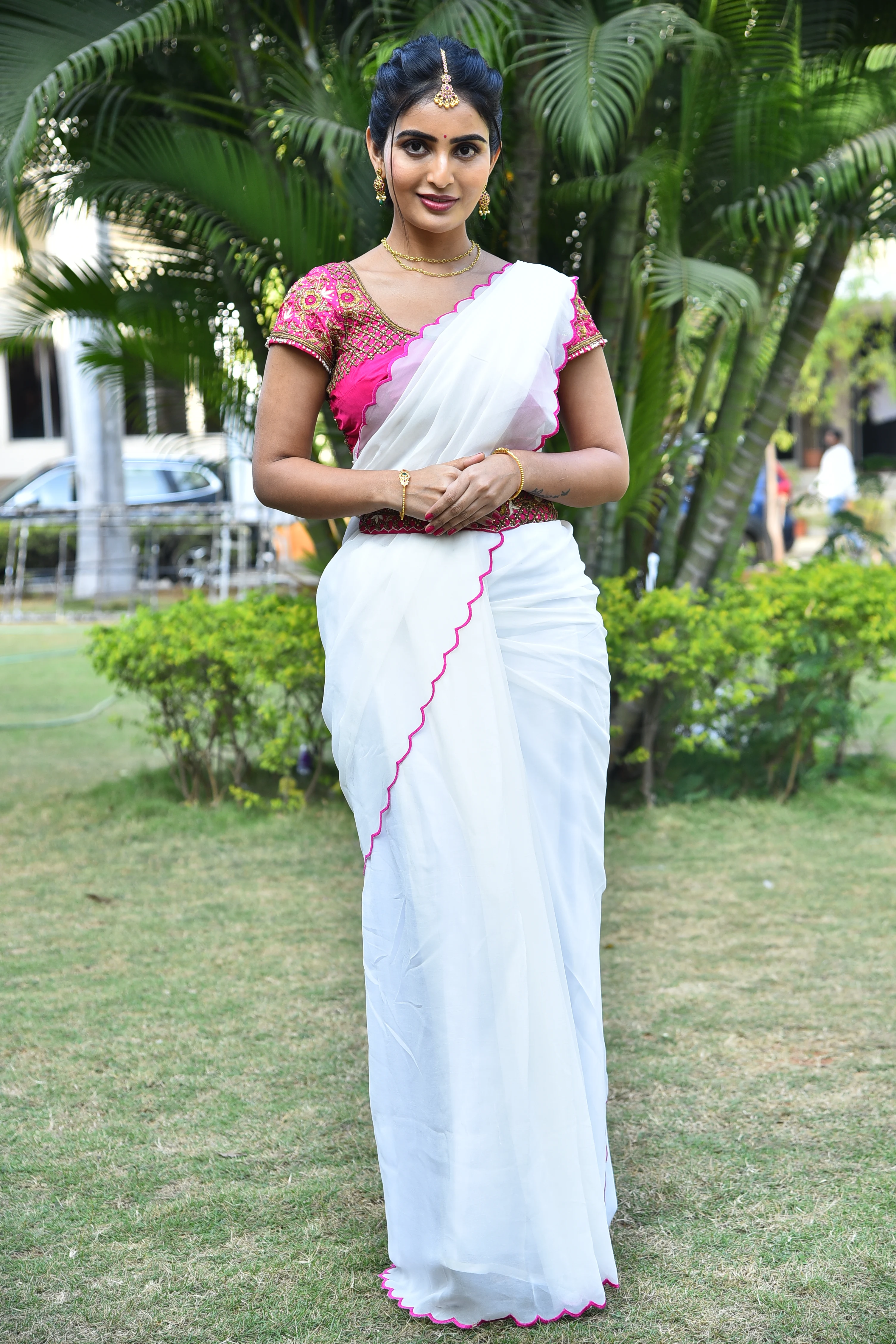 Ananya Nagalla saree photos at srikakulam sherlock holmes movie first look launch