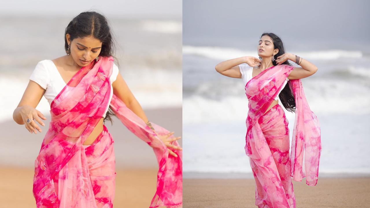 Ananya Nagalla : బీచ్‌లో చీరకట్టుతో అనన్య నాగళ్ళ క్యూట్ అందాలు..