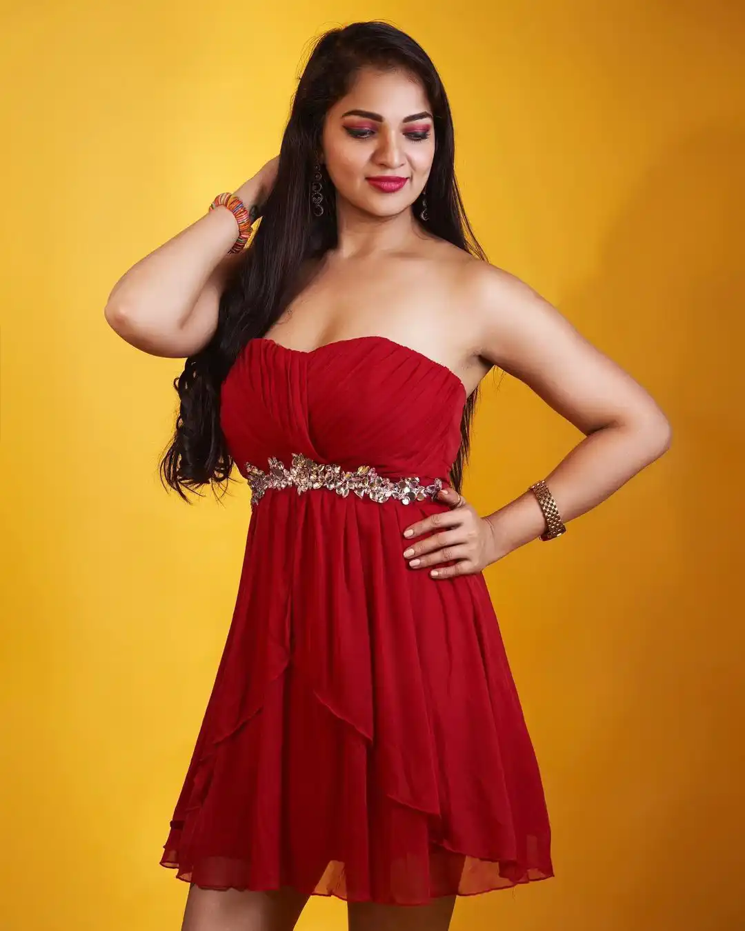Ashwini Sree Sizzling Photo Shoot in Short Frock