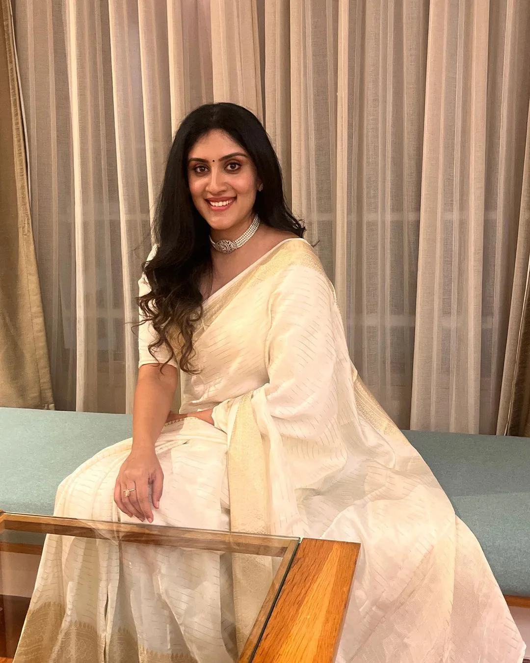 Dhanya Balakrishna Shines in White Saree