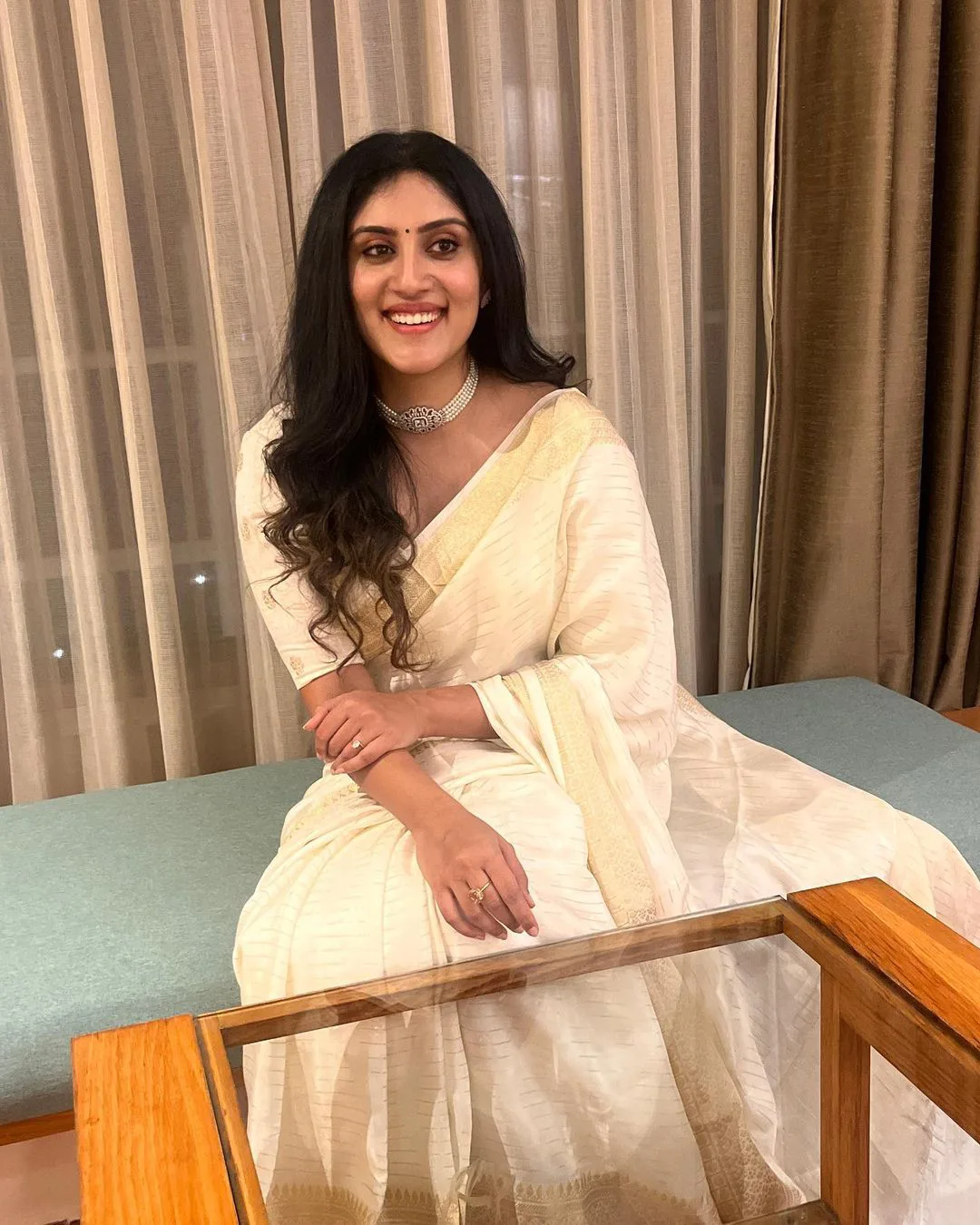 Dhanya Balakrishna Shines in White Saree