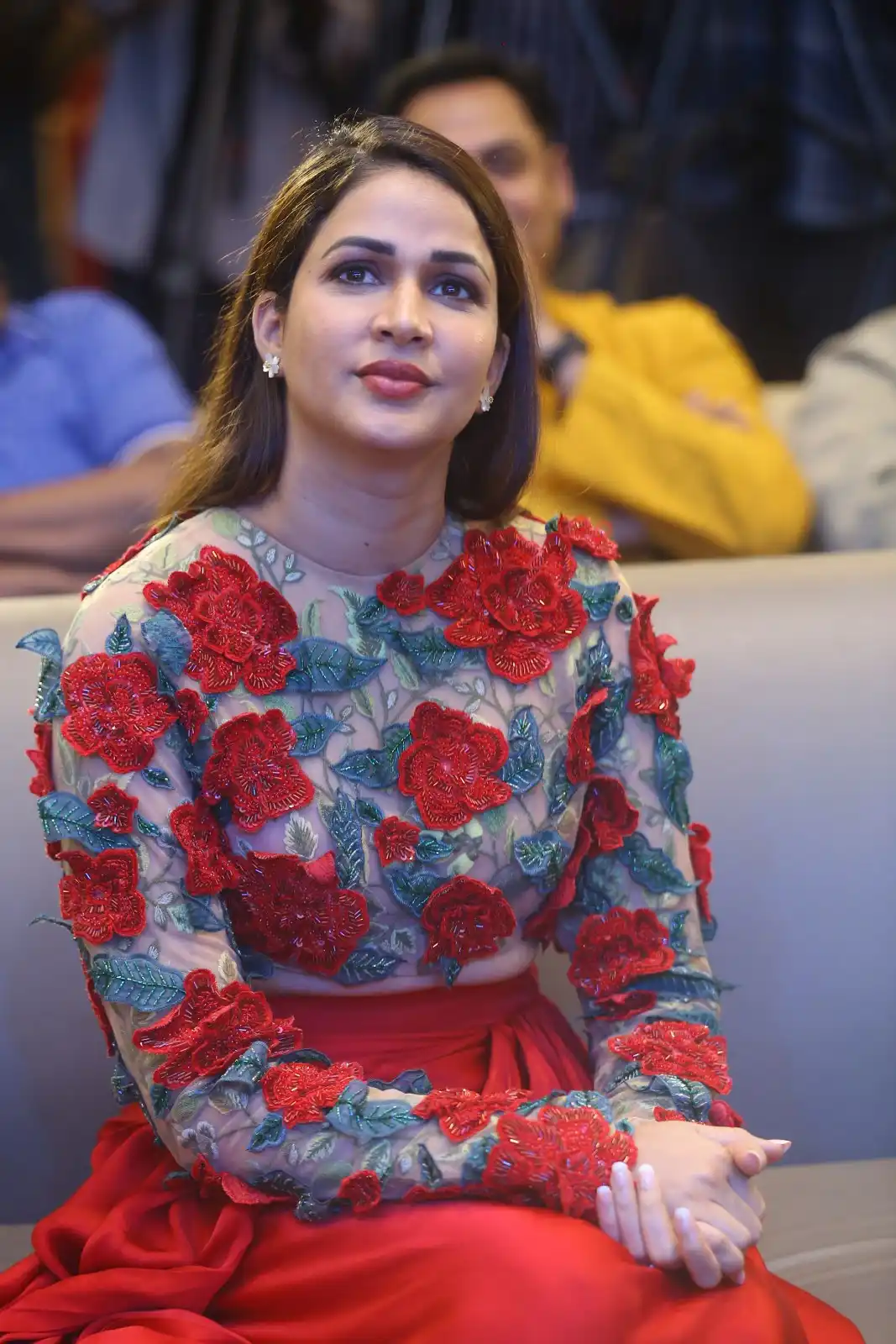 Lavanya tripathi Cute Photos in Red Dress at Miss Perfect Series Trailer Launch Event