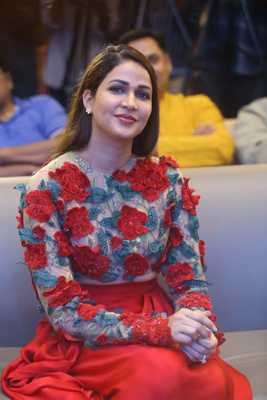 Lavanya tripathi Cute Photos in Red Dress at Miss Perfect Series Trailer Launch Event