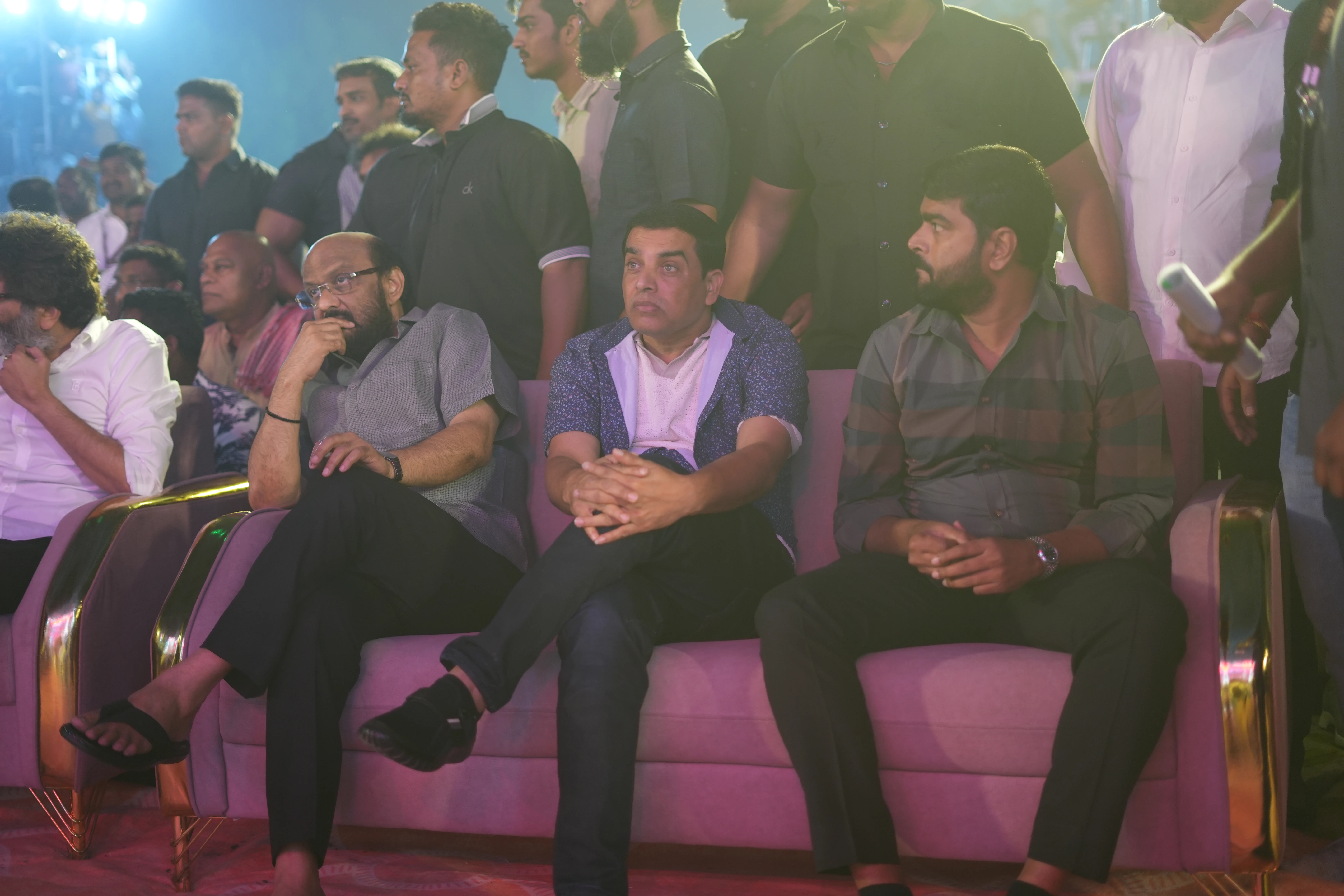 Mahesh Babu Sreeleela Meenakshi Chaudhary Photos at Guntur Kaaram pre release event