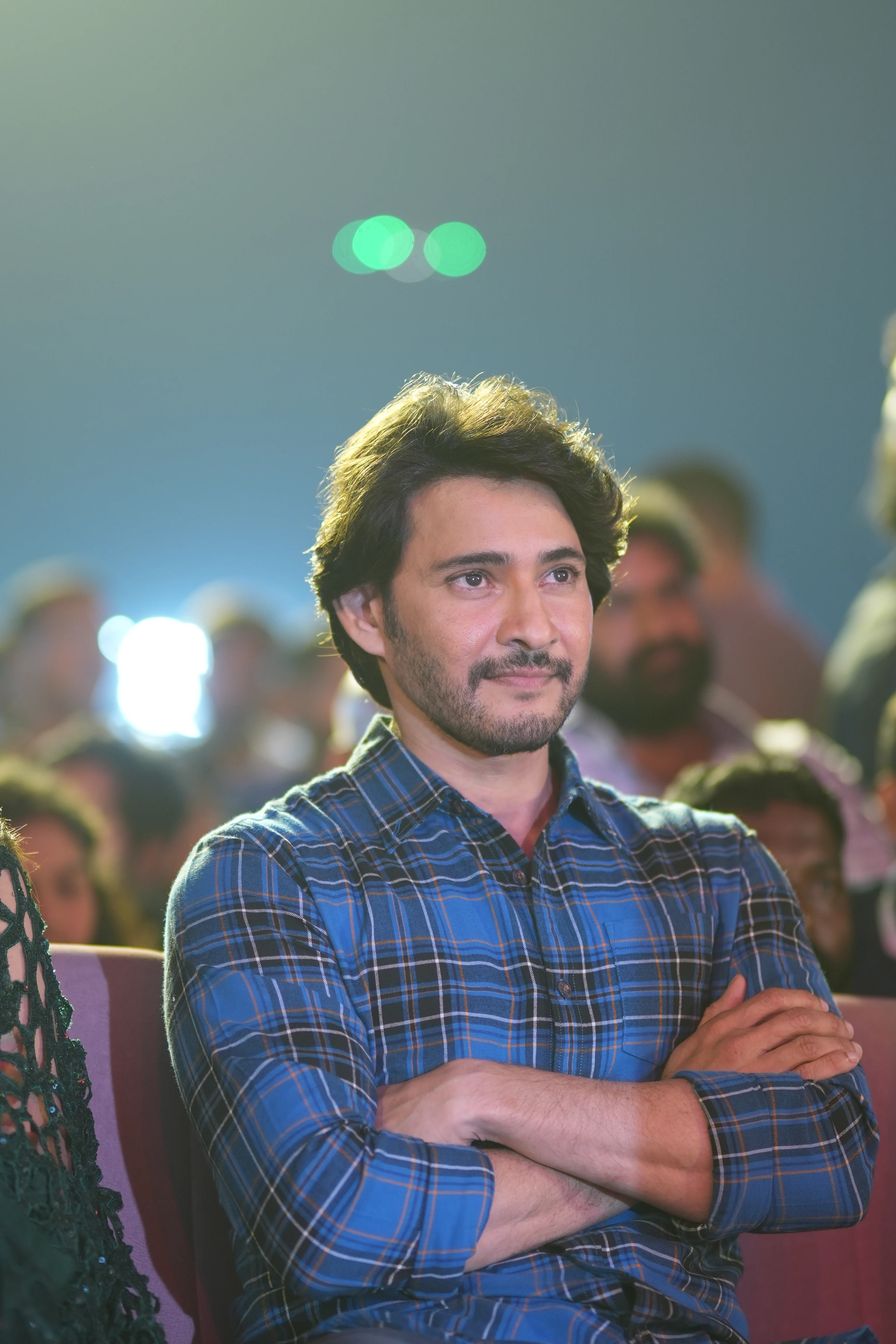Mahesh Babu Sreeleela Meenakshi Chaudhary Photos at Guntur Kaaram pre release event