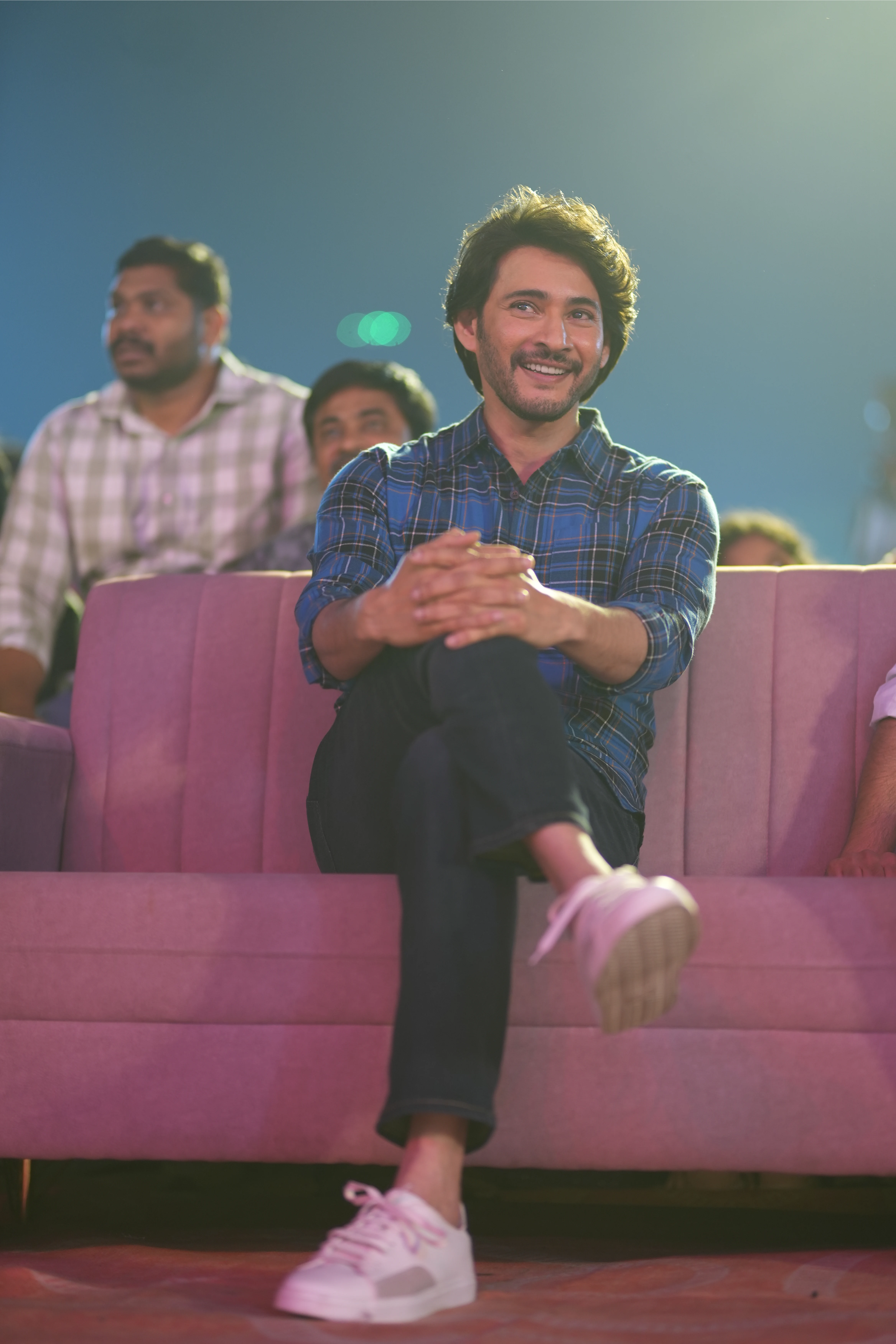 Mahesh Babu Sreeleela Meenakshi Chaudhary Photos at Guntur Kaaram pre release event