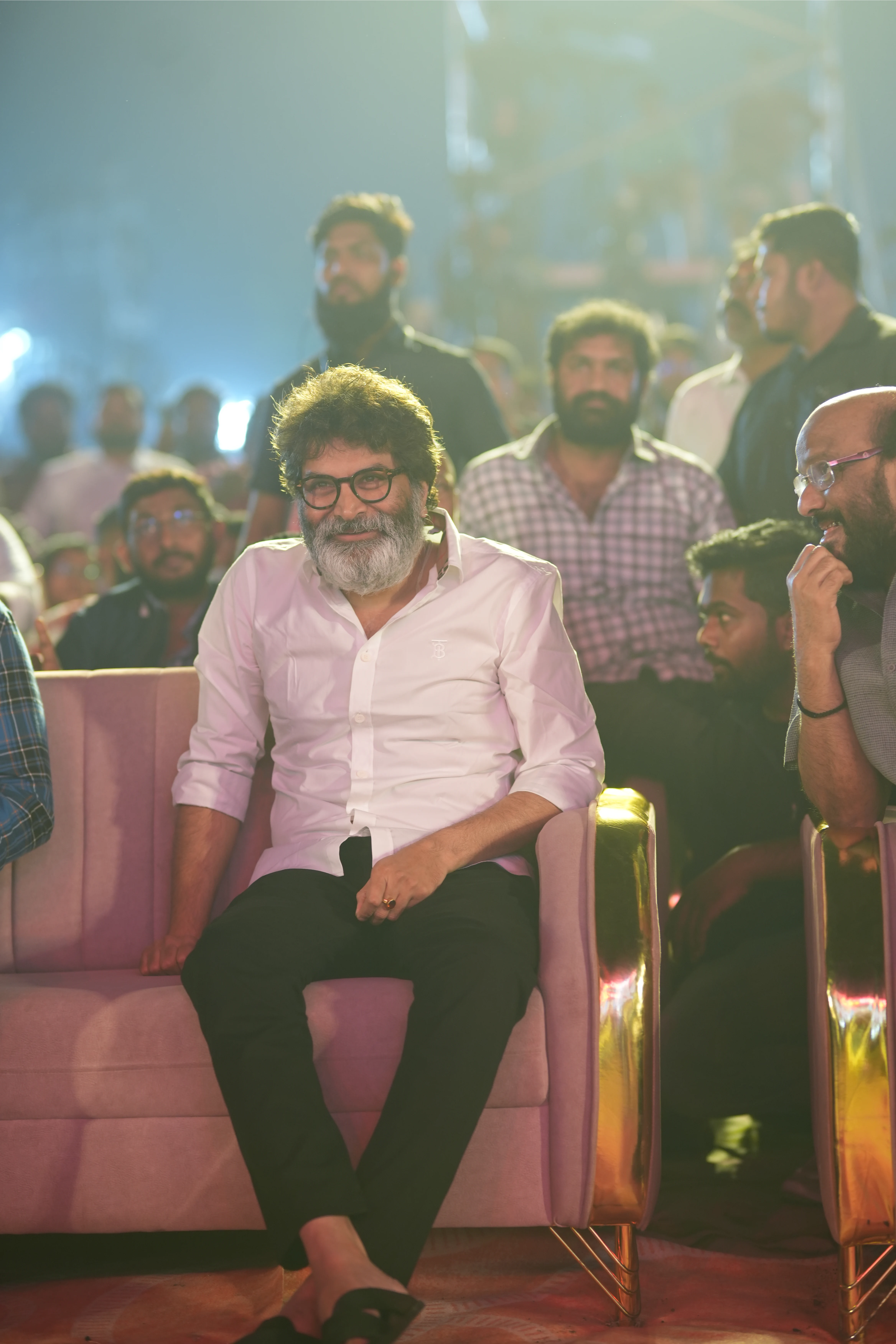 Mahesh Babu Sreeleela Meenakshi Chaudhary Photos at Guntur Kaaram pre release event