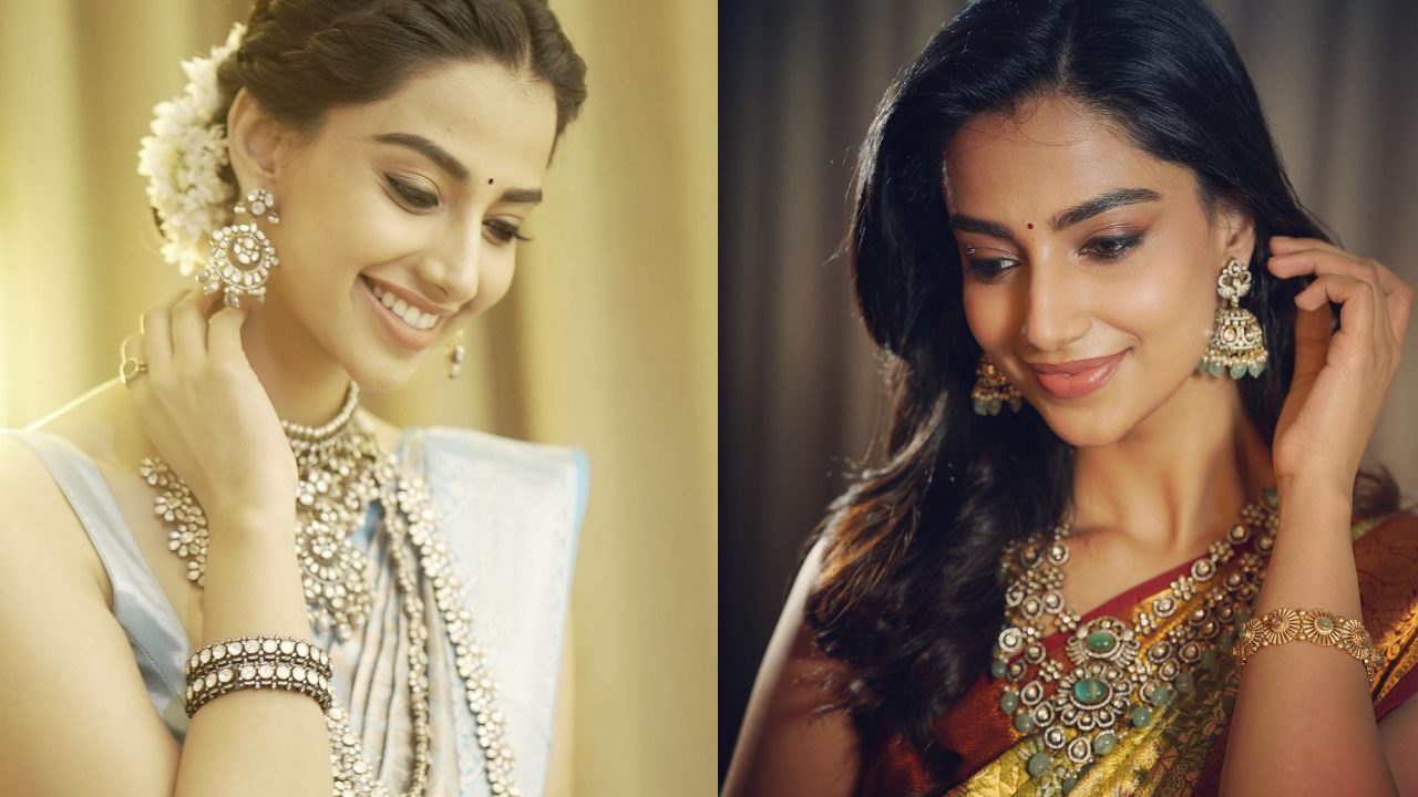 Meenaakshi Chaudhary : పట్టుచీరలో ఆభరణాలతో పలకరిస్తున్న మీనాక్షి చౌదరి..