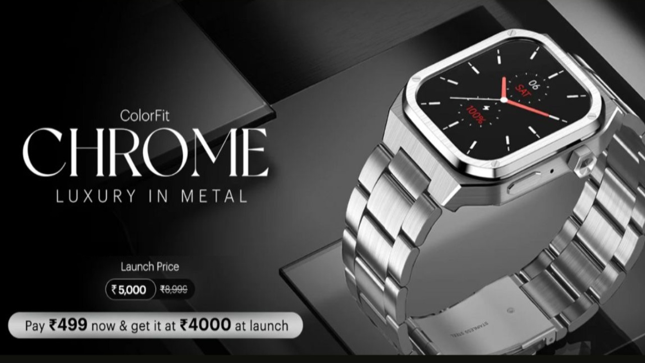 Noise ColorFit Chrome Smartwatch With 1.85-Inch AMOLED Screen Launched in India