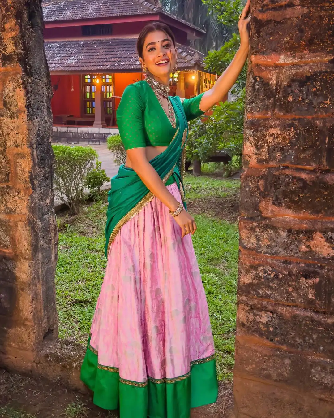 Pooja Hegde Cute Photos in Half Saree
