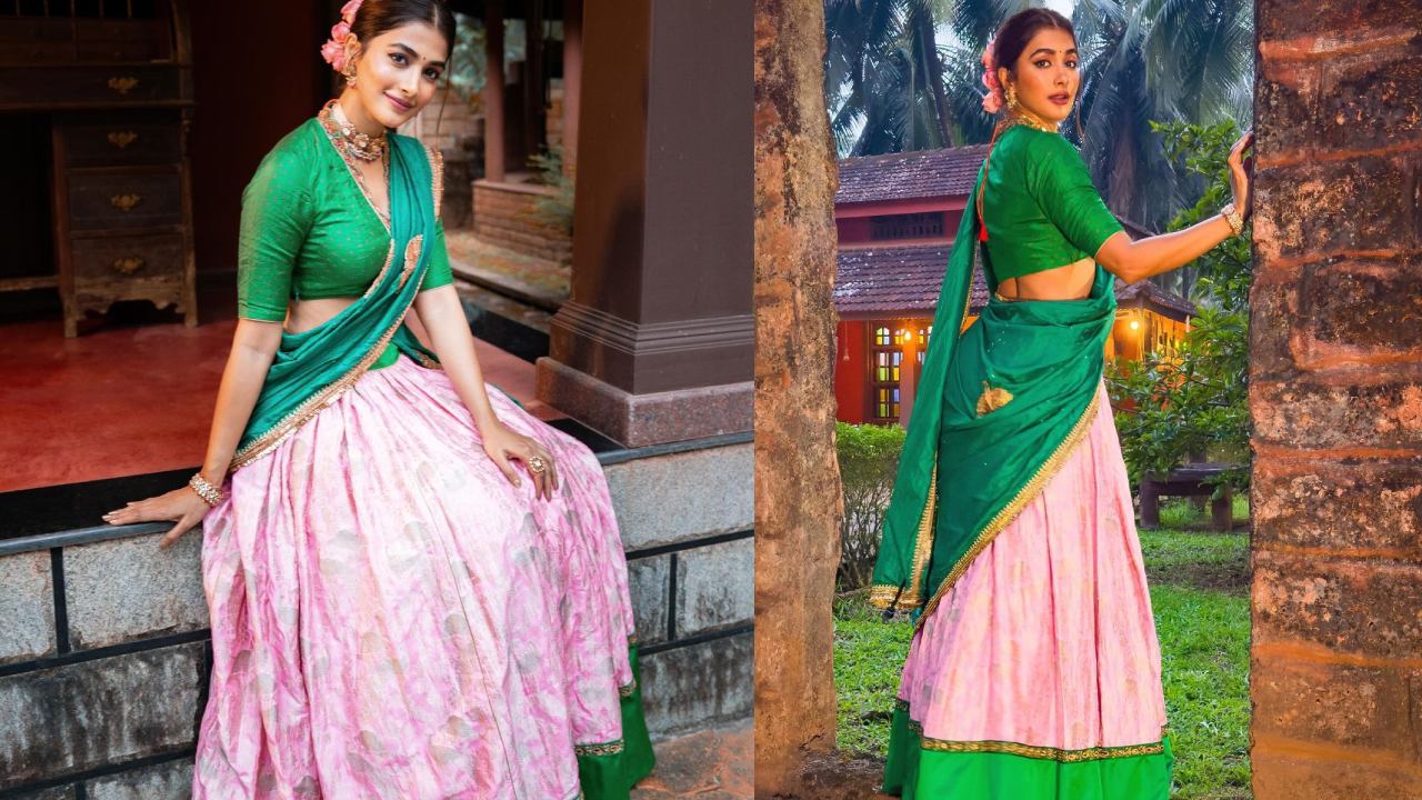 Pooja Hegde : పచ్చని పట్టు పరికిణీలో పూజా హెగ్దే పరువాలు..