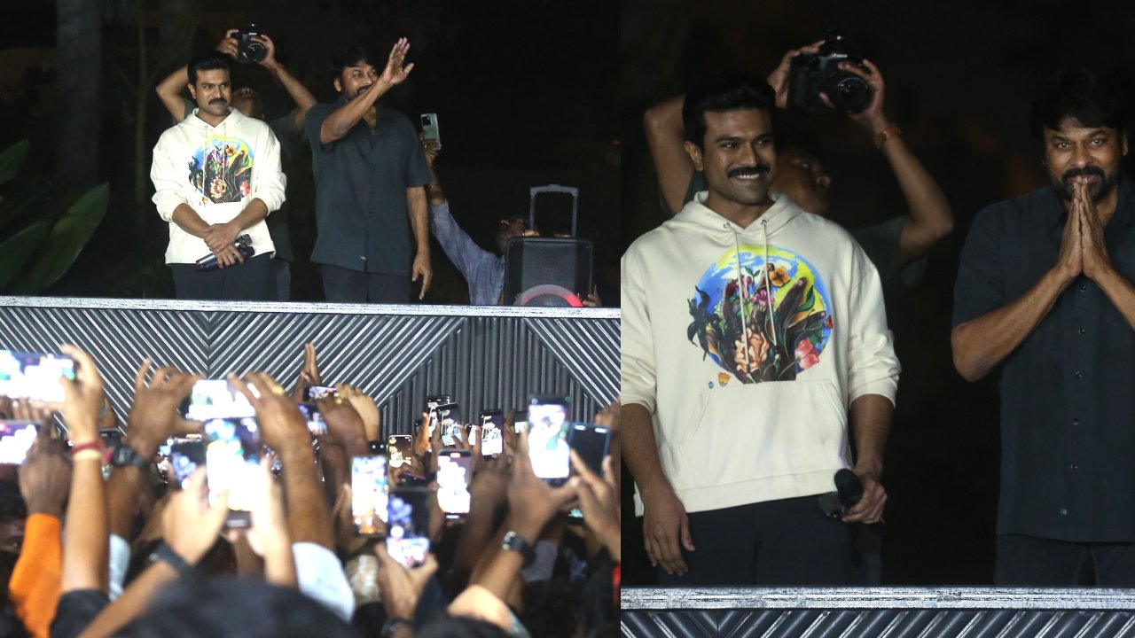 Chiranjeevi Ram Charan : అభిమానులను కలిసిన చిరంజీవి, చరణ్.. ఫొటోలు