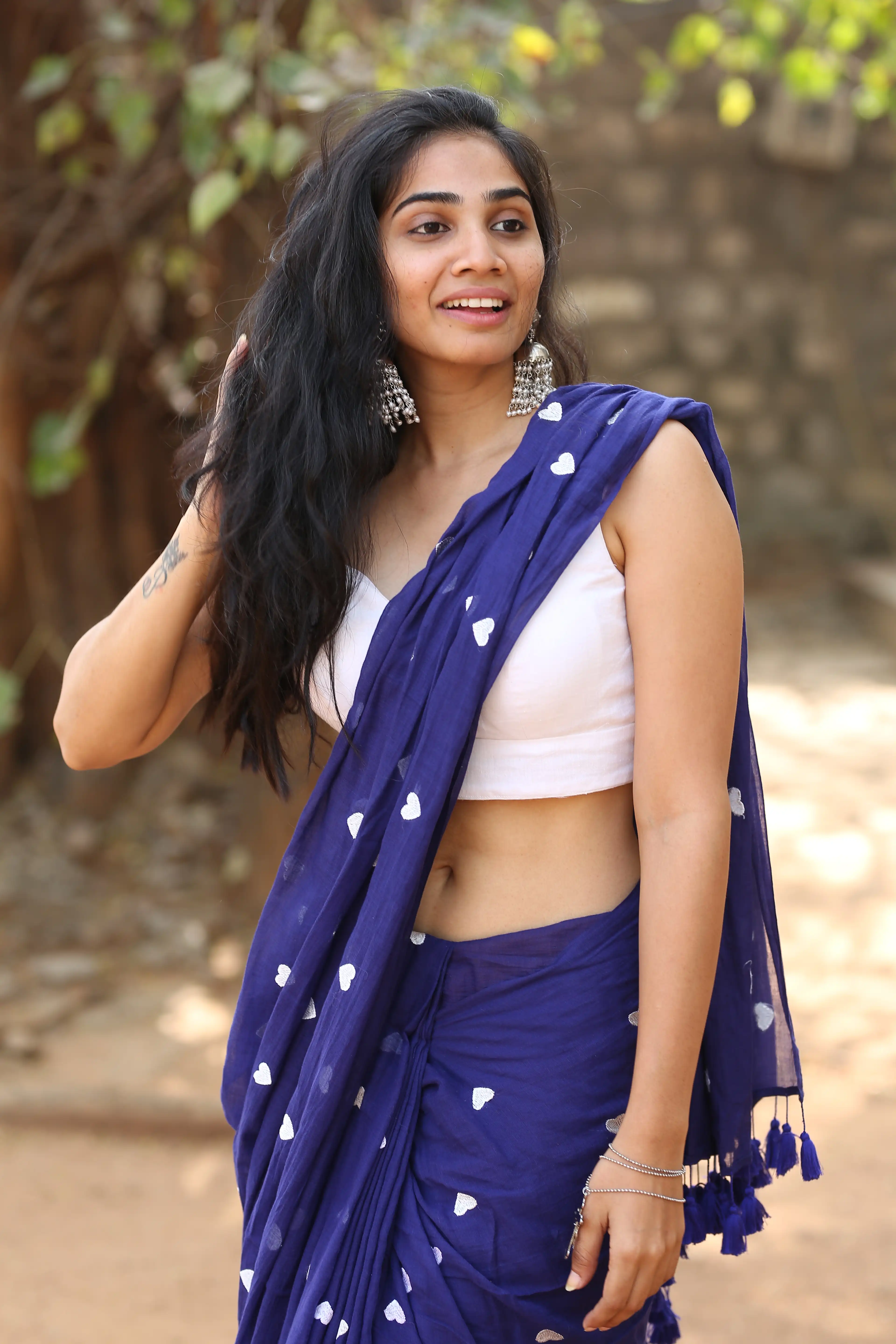 Shagnasri Venun saree photos at Prabhutva Junior Kalasala Movie event