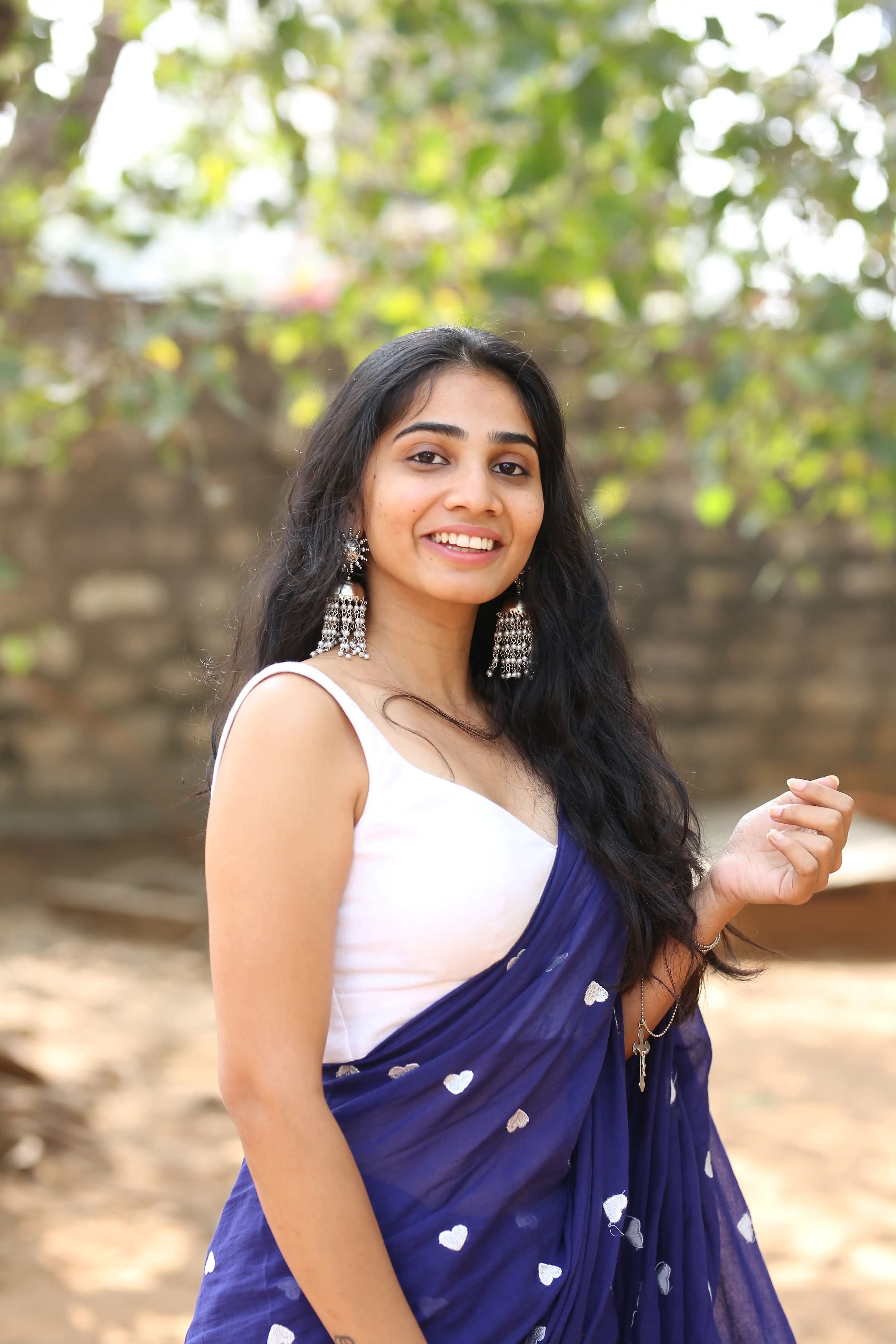 Shagnasri Venun saree photos at Prabhutva Junior Kalasala Movie event