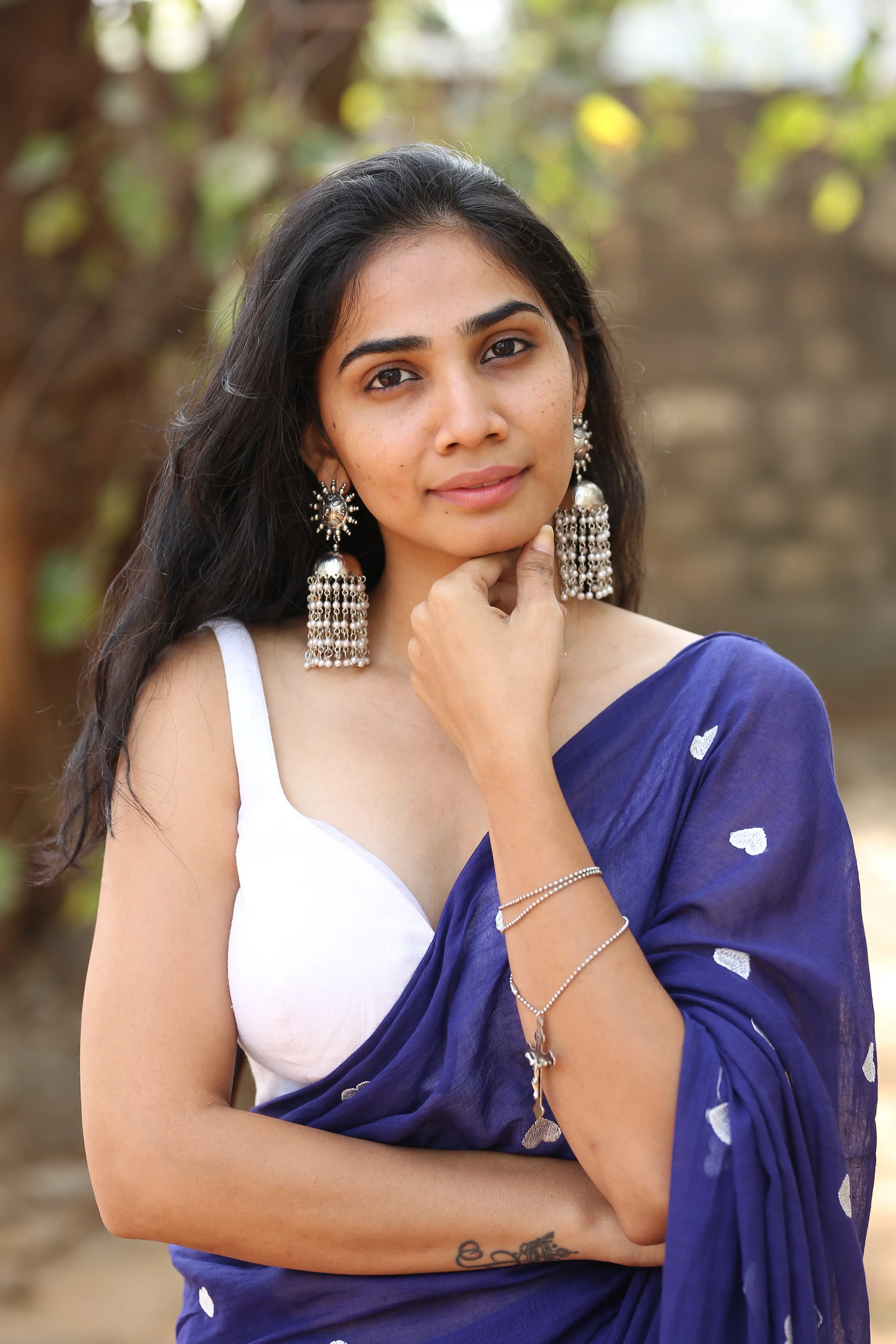 Shagnasri Venun saree photos at Prabhutva Junior Kalasala Movie event