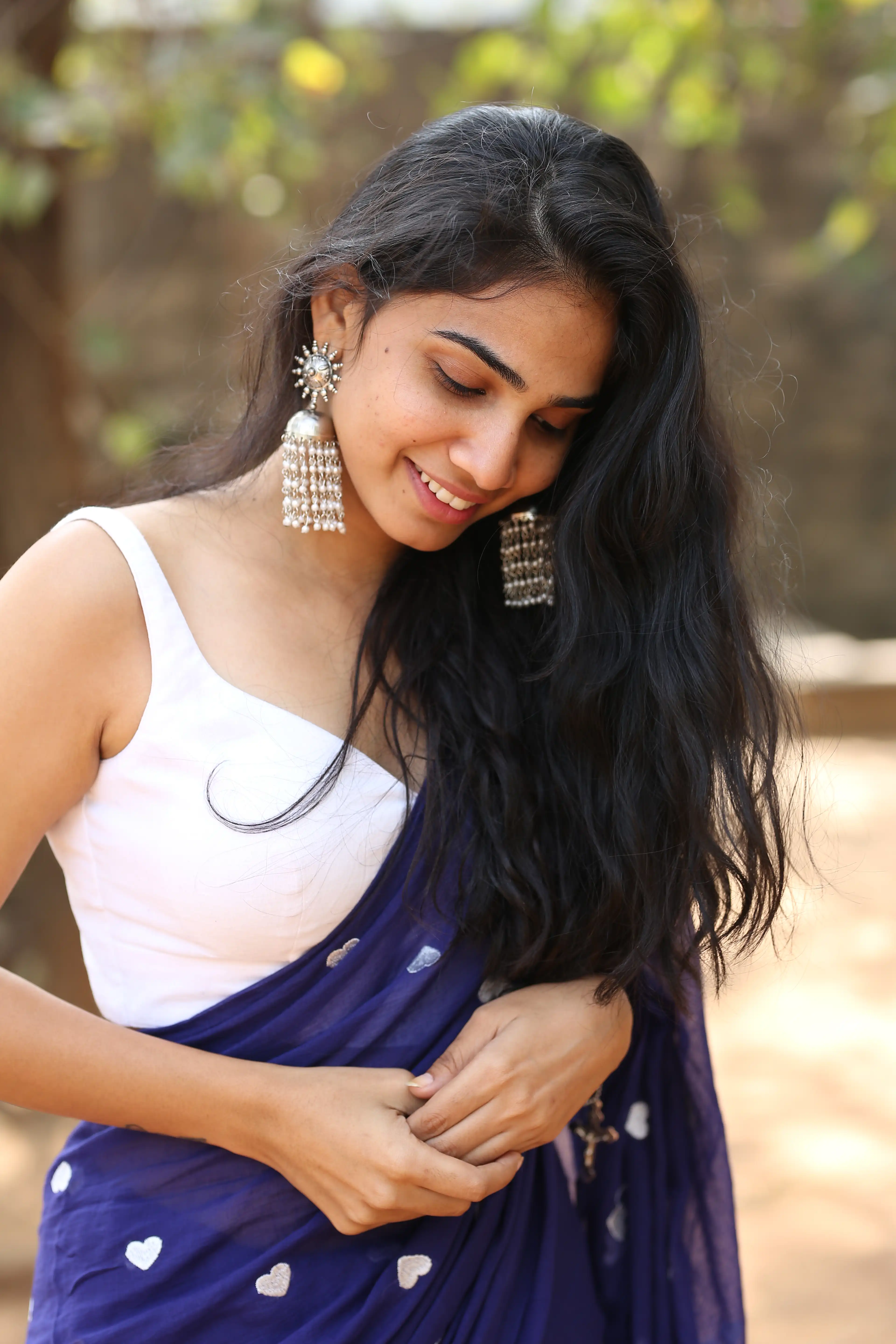 Shagnasri Venun saree photos at Prabhutva Junior Kalasala Movie event