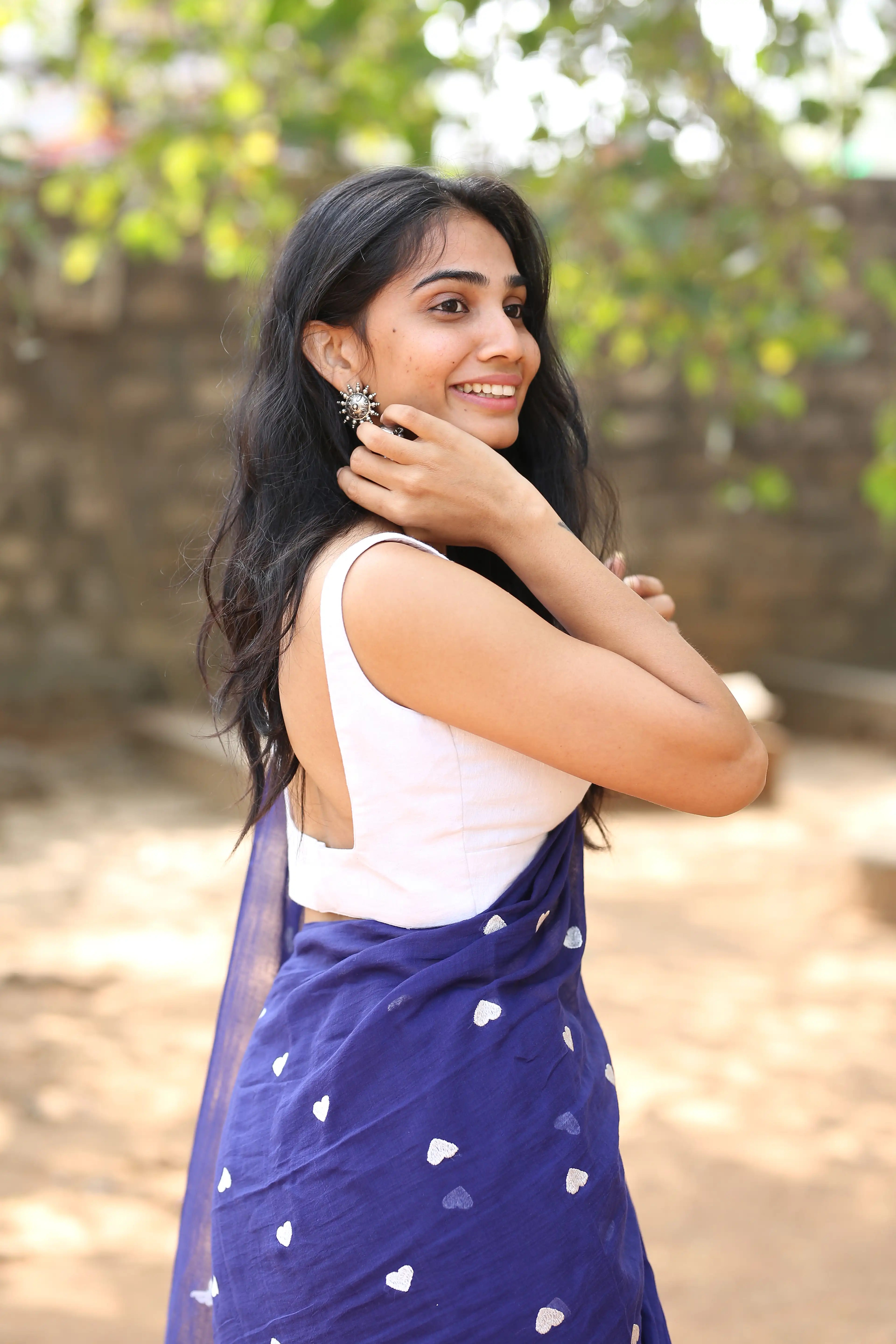 Shagnasri Venun saree photos at Prabhutva Junior Kalasala Movie event