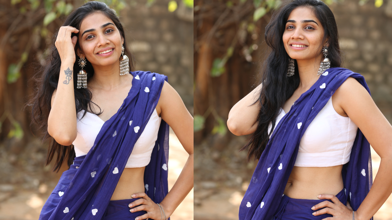 Shagnasri Venun : శారీలో నడుము అందాలతో వల వేస్తున్న షాజ్ఞ శ్రీ వేణున్..