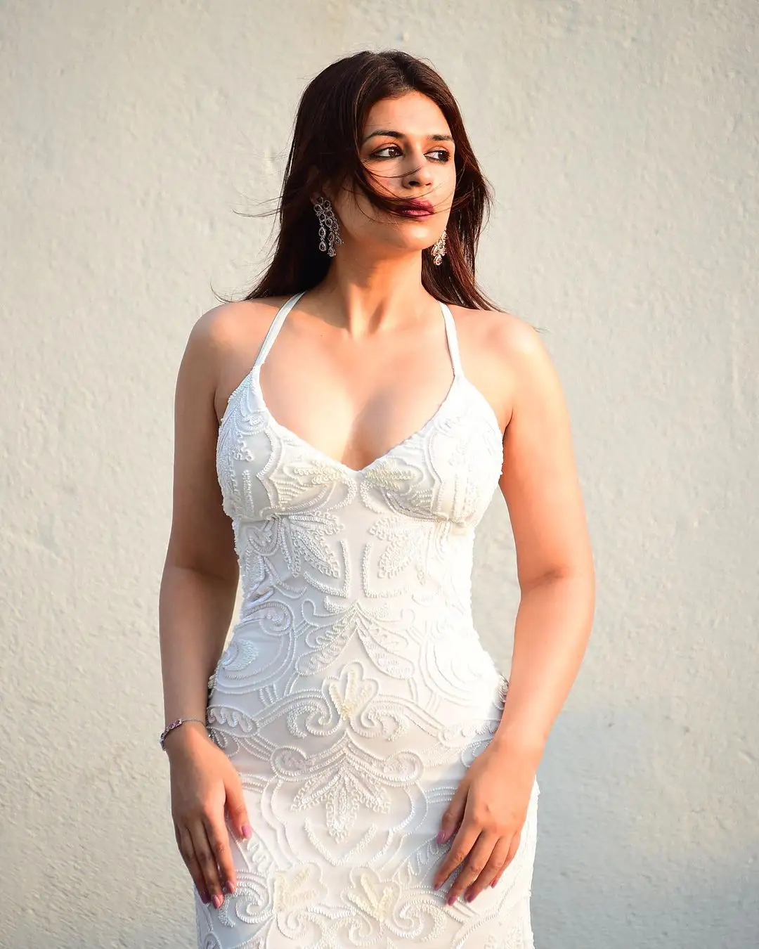 Shraddha Das Stunning Looks in White Dress