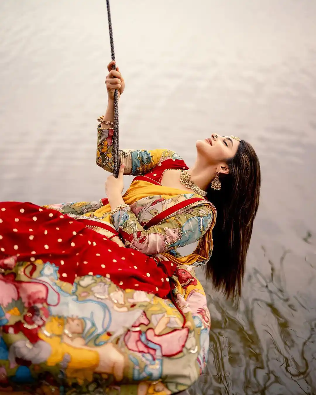 Sreeleela Stunning Looks in Half Saree and Enjoying Nature