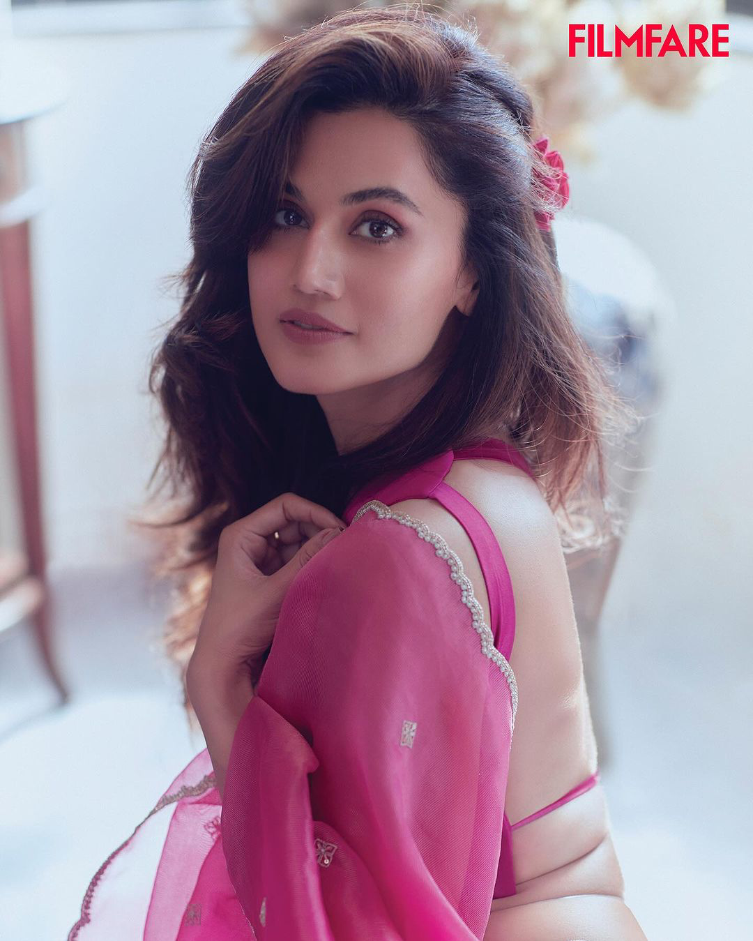 Taapsee Pannu saree photoshoot for filmfare magazine cover page