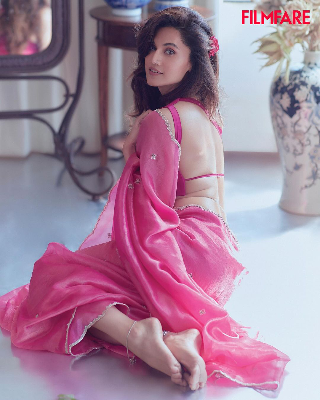 Taapsee Pannu saree photoshoot for filmfare magazine cover page