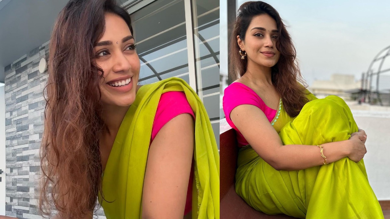 Nivetha Pethuraj : చిలకపచ్చ కోకలో నివేతా పేతురాజ్ పరువాలు..