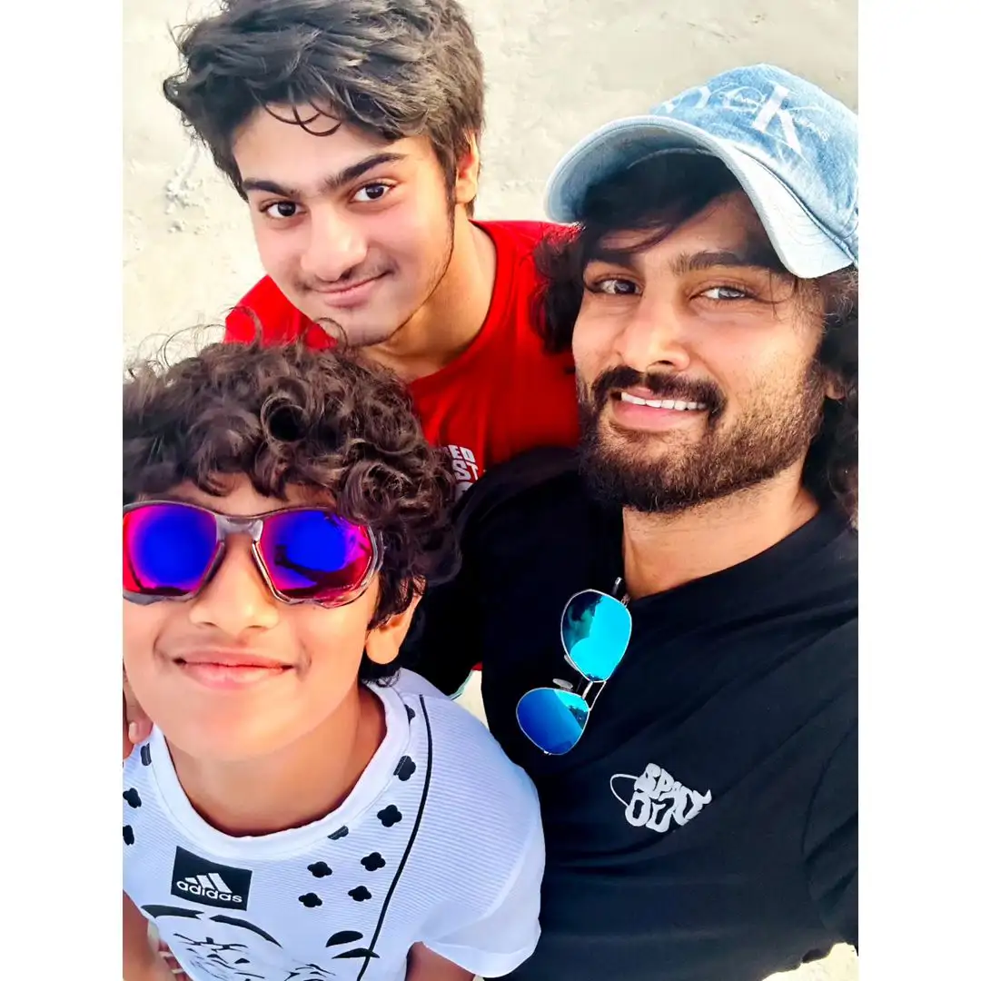 Tollywood Hero Sudheer Babu enjoying new year vacation his family Photos