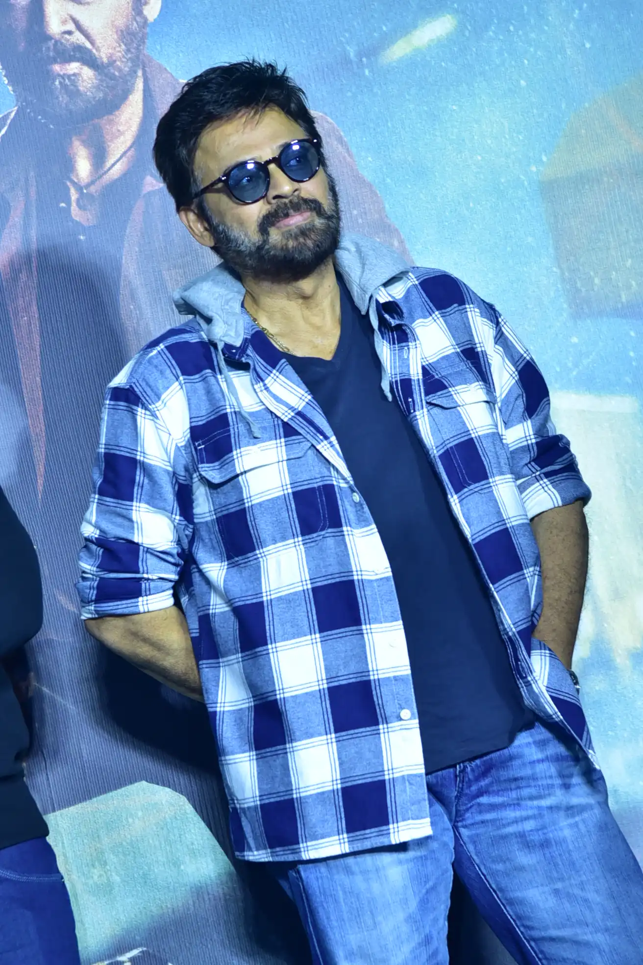 Venkatesh stylish looks at Saindhav Trailer launch event