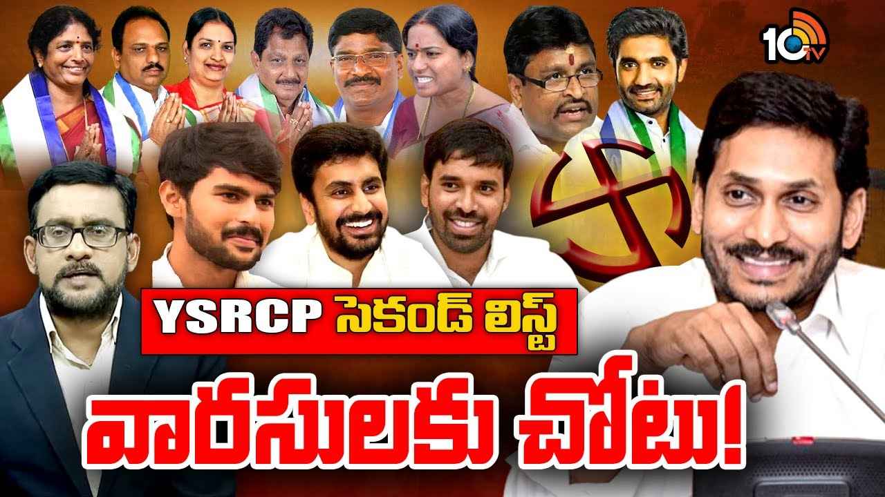 8 మంది సిట్టింగ్లకు జగన్ షాక్, 11 మంది కొత్తవాళ్లకు, ఐదుగురు వారసులకు అవకాశం.. వైసీసీ సెకండ్ లిస్ట్ విడుదల 8 మంది సిట్టింగ్లకు జగన్ షాక్, 11 మంది కొత్తవాళ్లకు, ఐదుగురు వారసులకు అవకాశం.. వైసీసీ సెకండ్ లిస్ట్ విడుదల