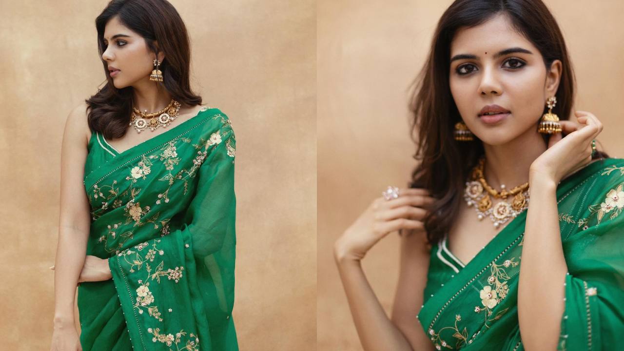 Kalyani Priyadarshan :  పచ్చని చిలుకలా.. చీరకట్టులో కళ్యాణి ప్రియదర్శన్..