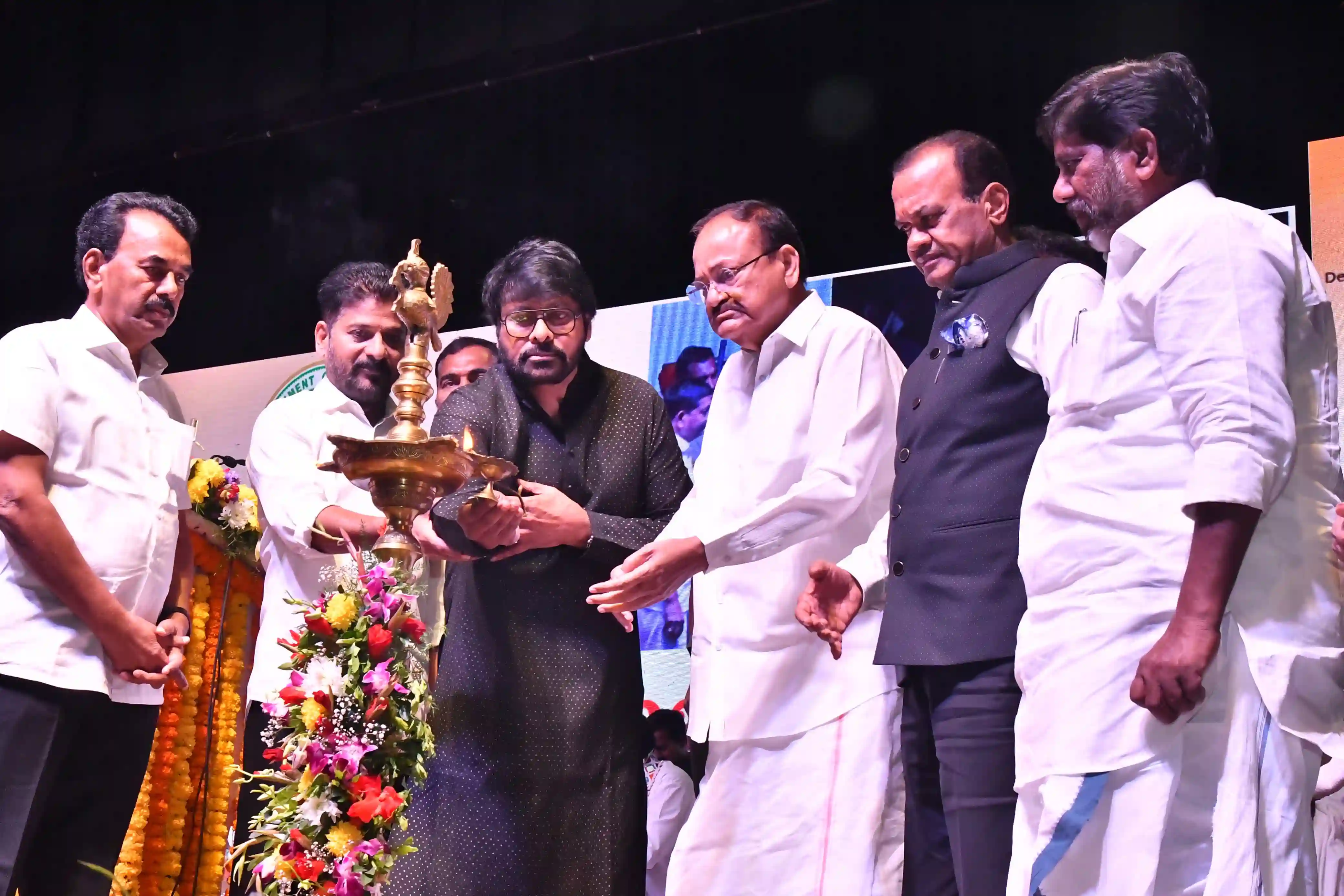 Telangana Government Felicitate Megastar Chiranjeevi Venkaiah Naidu and other Padma Awardees