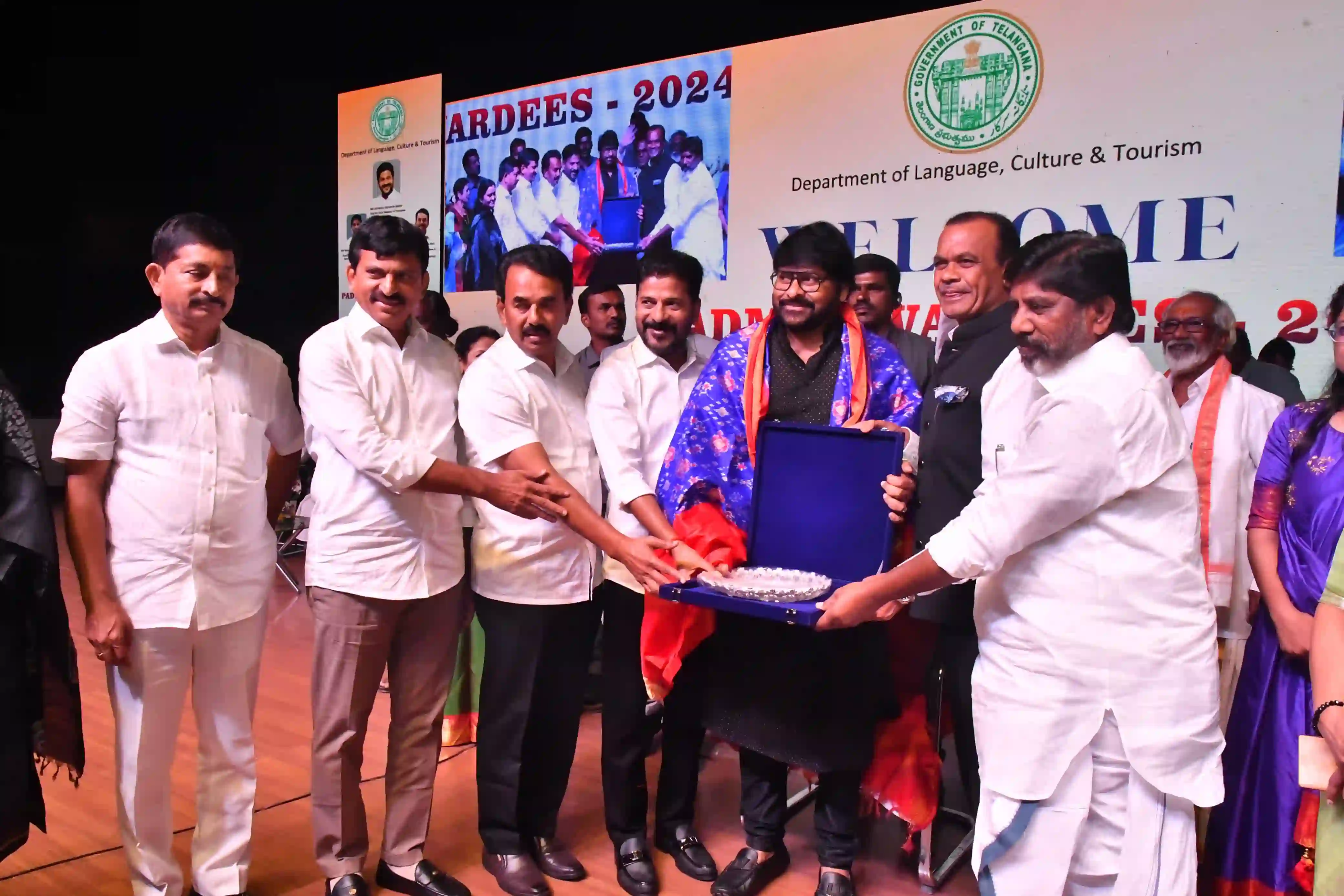 Telangana Government Felicitate Megastar Chiranjeevi Venkaiah Naidu and other Padma Awardees